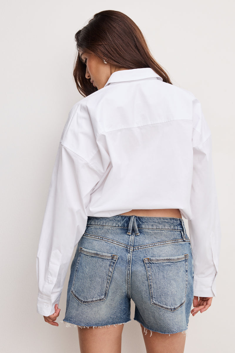 Good American Poplin Bubble Shirt
