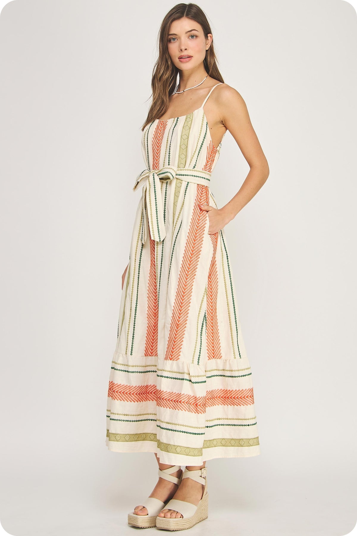 NYLAND Penzance Cotton Embroidered Maxi Dress
