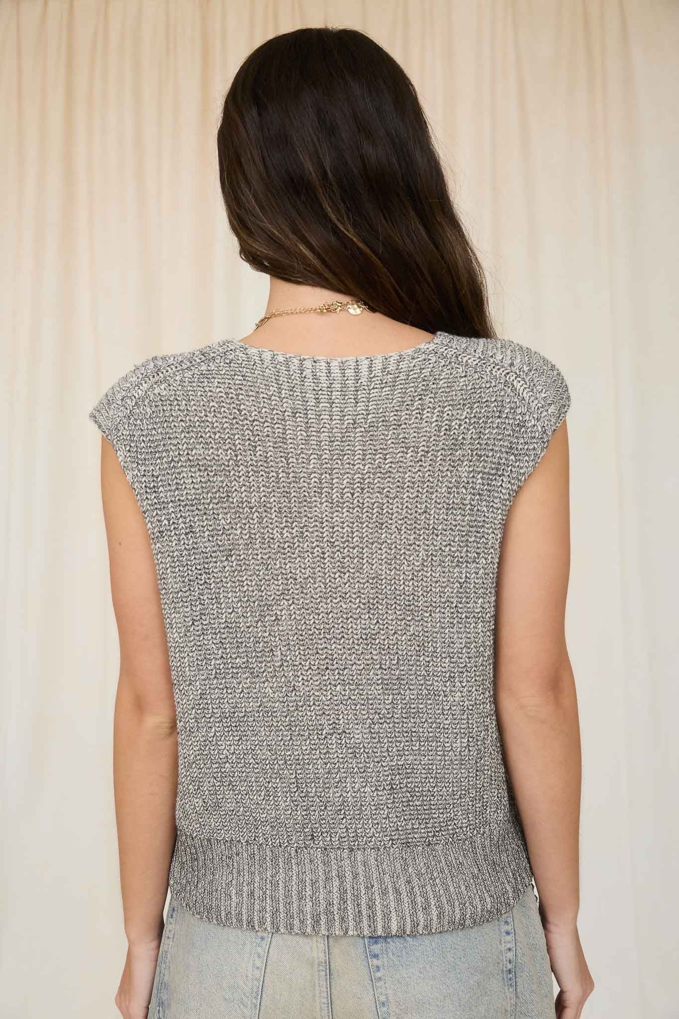 NYLAND Juniper Marled Button Down Knit Sweater Vest