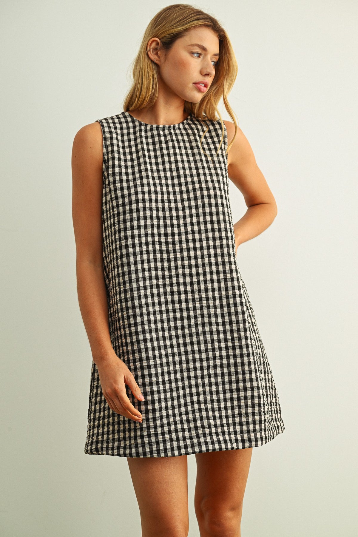 NYLAND Petronel Gingham Open Back Dress