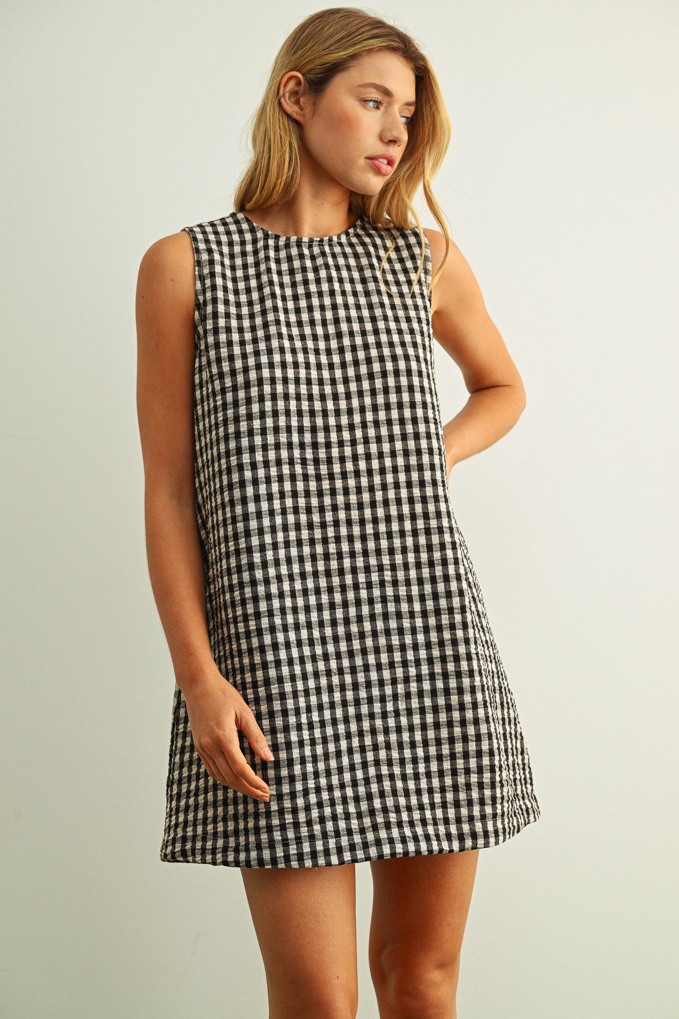 NYLAND Petronel Gingham Open Back Dress