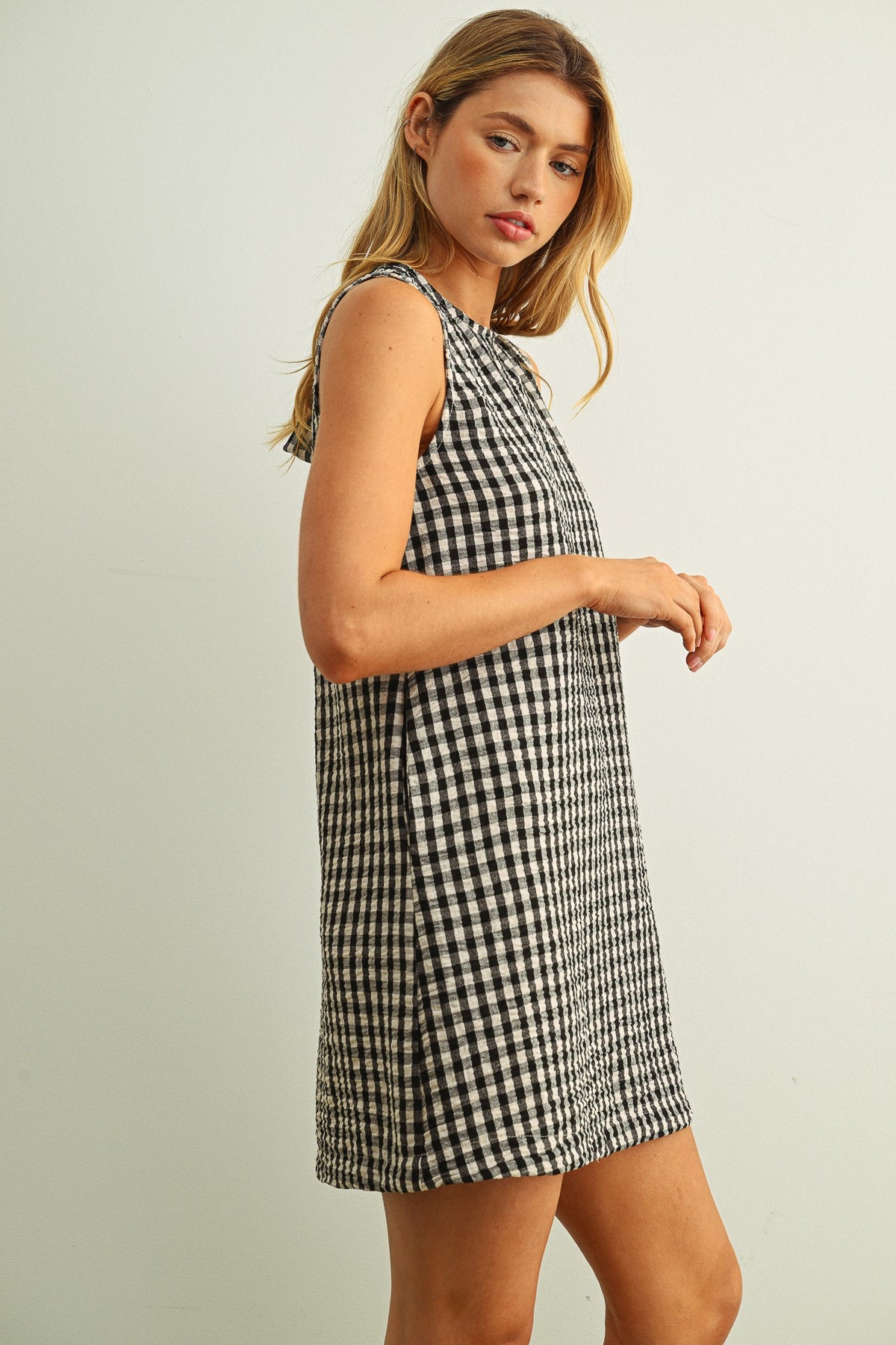 NYLAND Petronel Gingham Open Back Dress