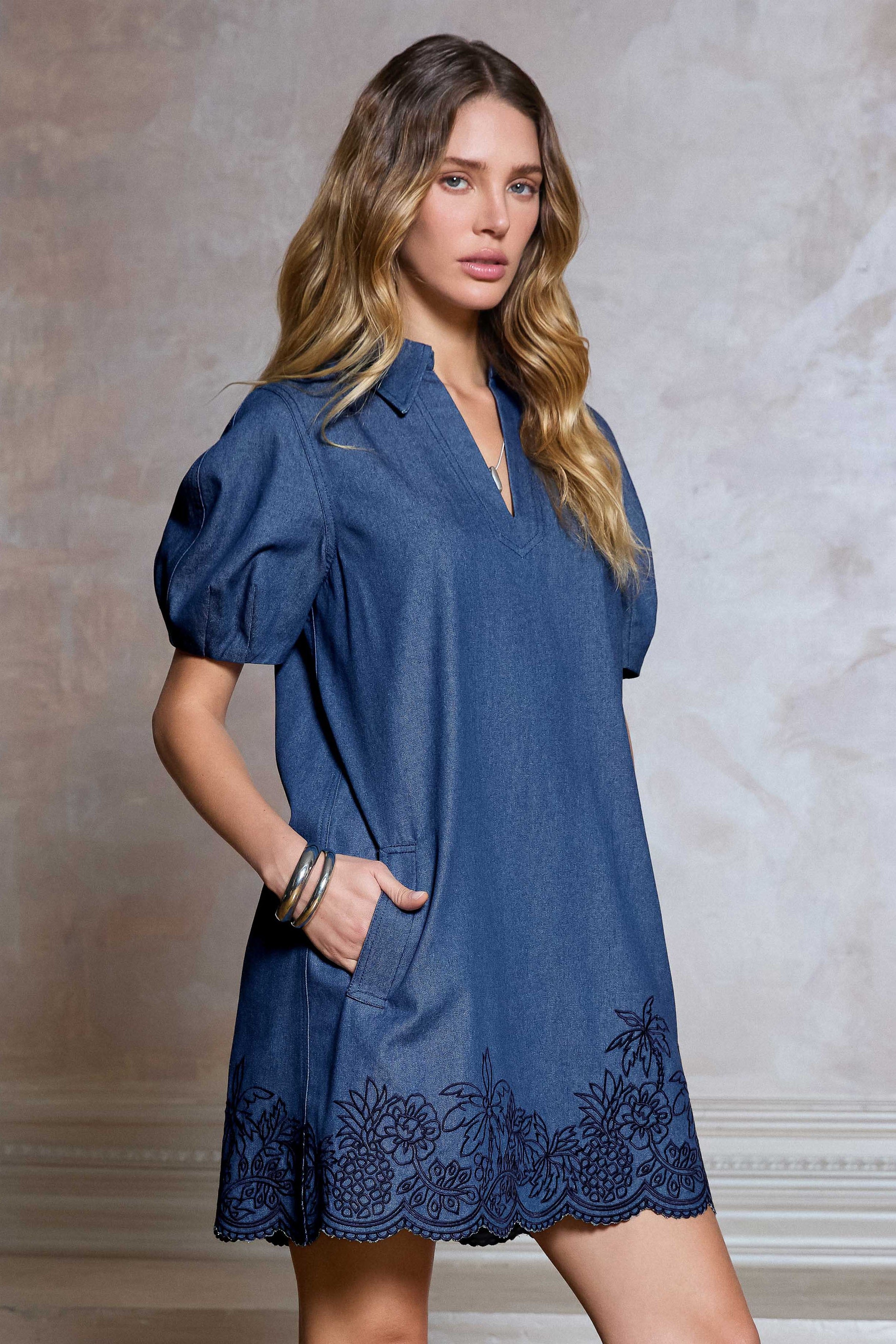 NYLAND Marisol Half Sleeve Collar Mini Dress - Adorn NYLAND Marisol Half Sleeve Collar Mini Dress - Adorn