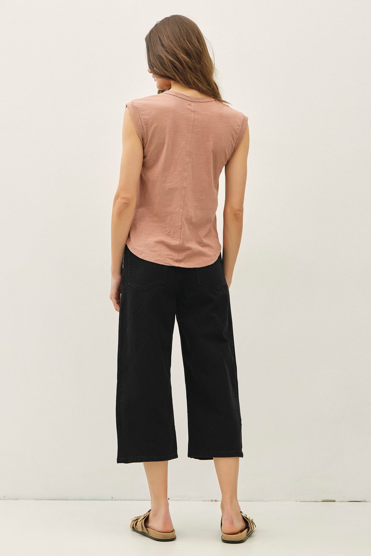 NYLAND Ceinwen Cap Sleeve Garment Dyed Top