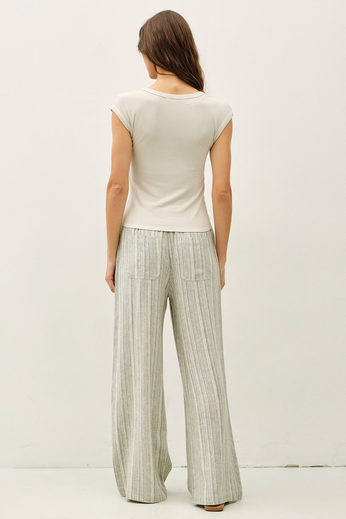NYLAND Nicolette Scoop Neck Ribbed Tee