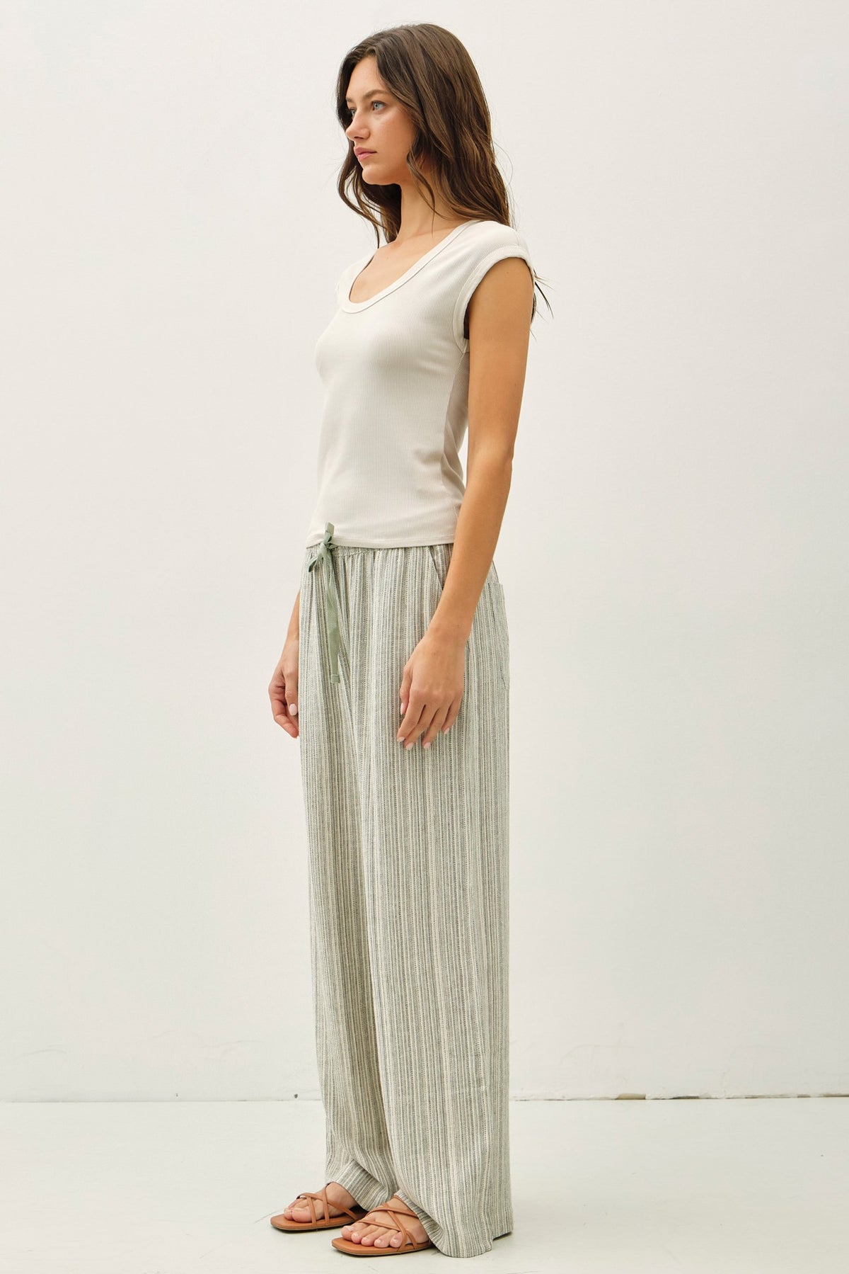NYLAND Nicolette Scoop Neck Ribbed Tee
