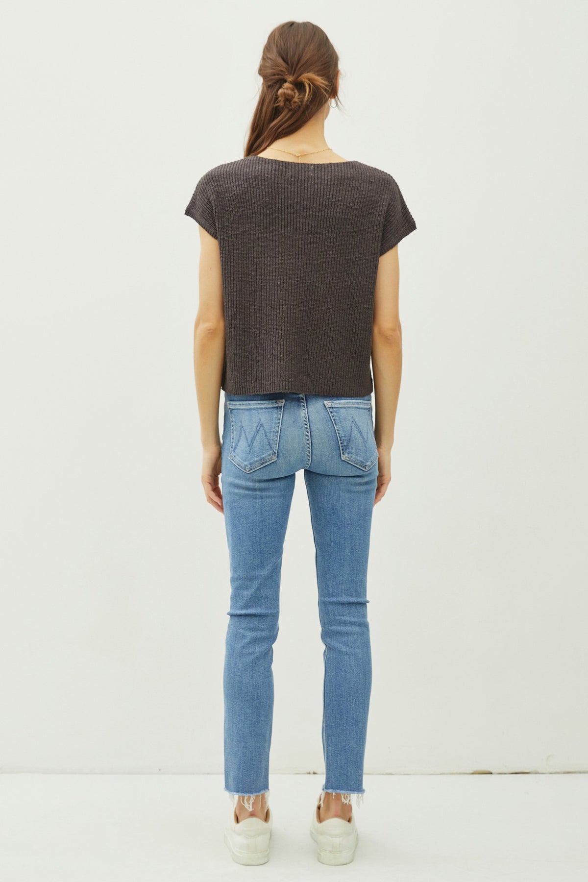 NYLAND Sapphire Dolman Boxy Crop Sweater