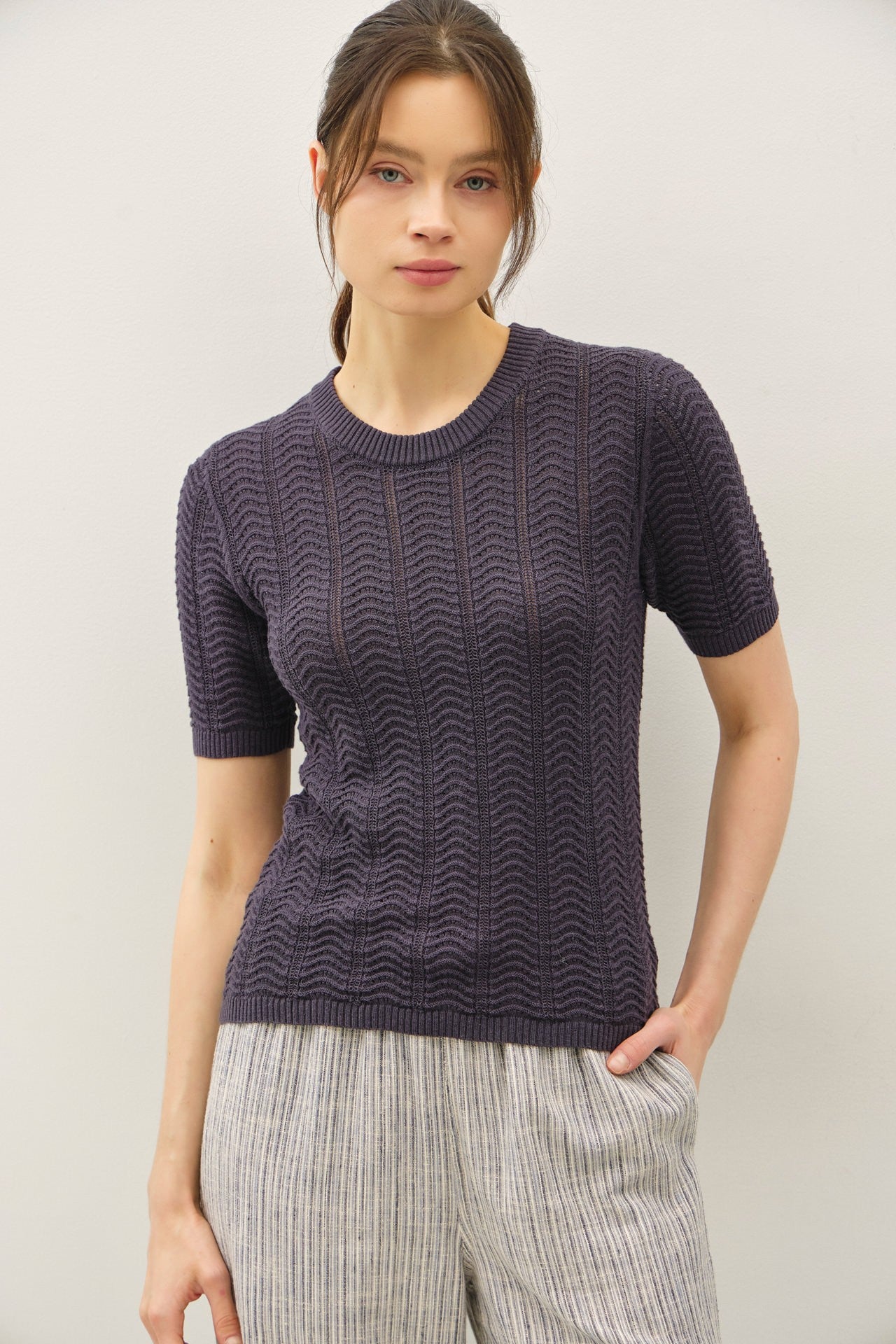 DEON Light Textured Knit Top
