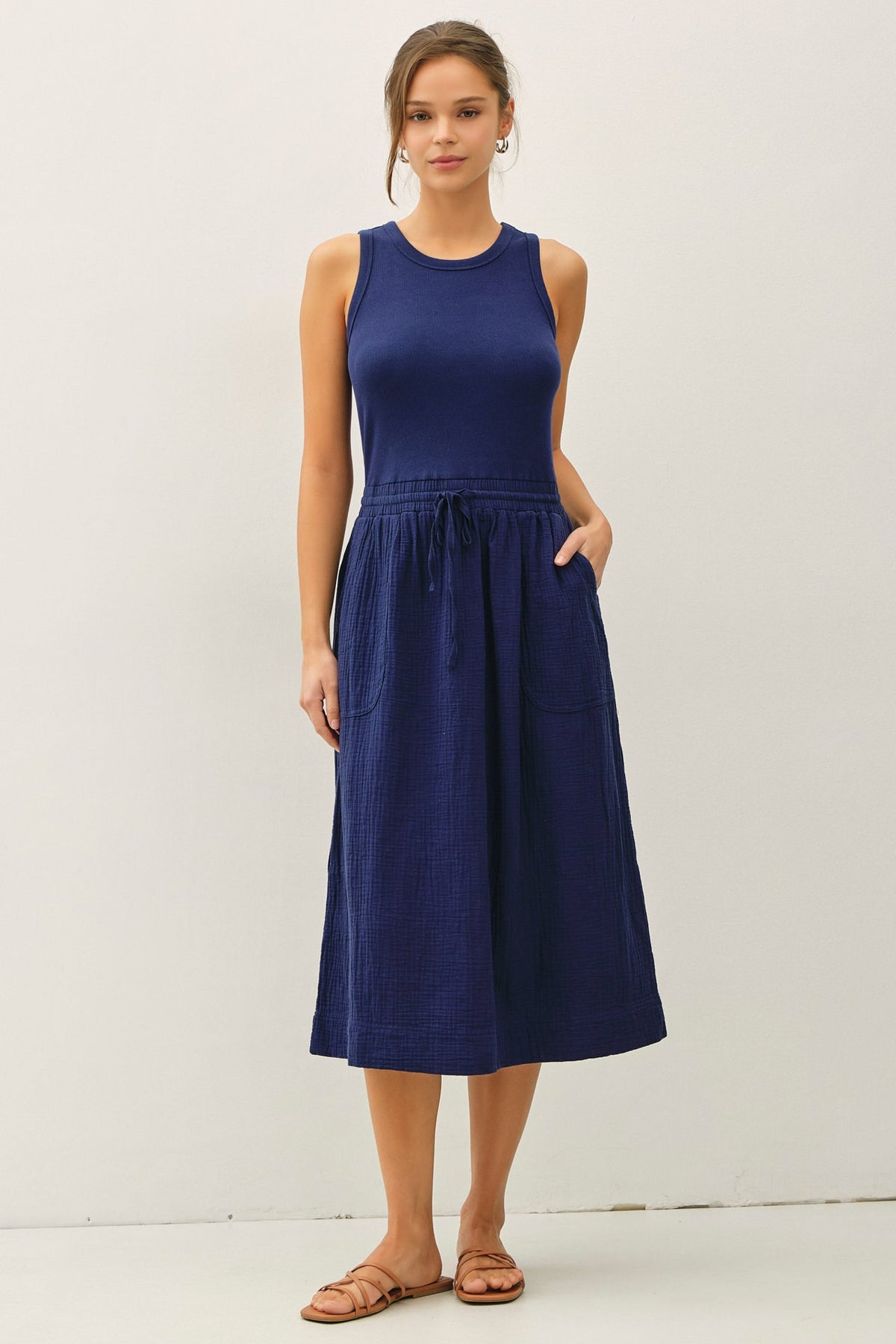 NYLAND Rhiya Tank Dress with Drawstring Navy