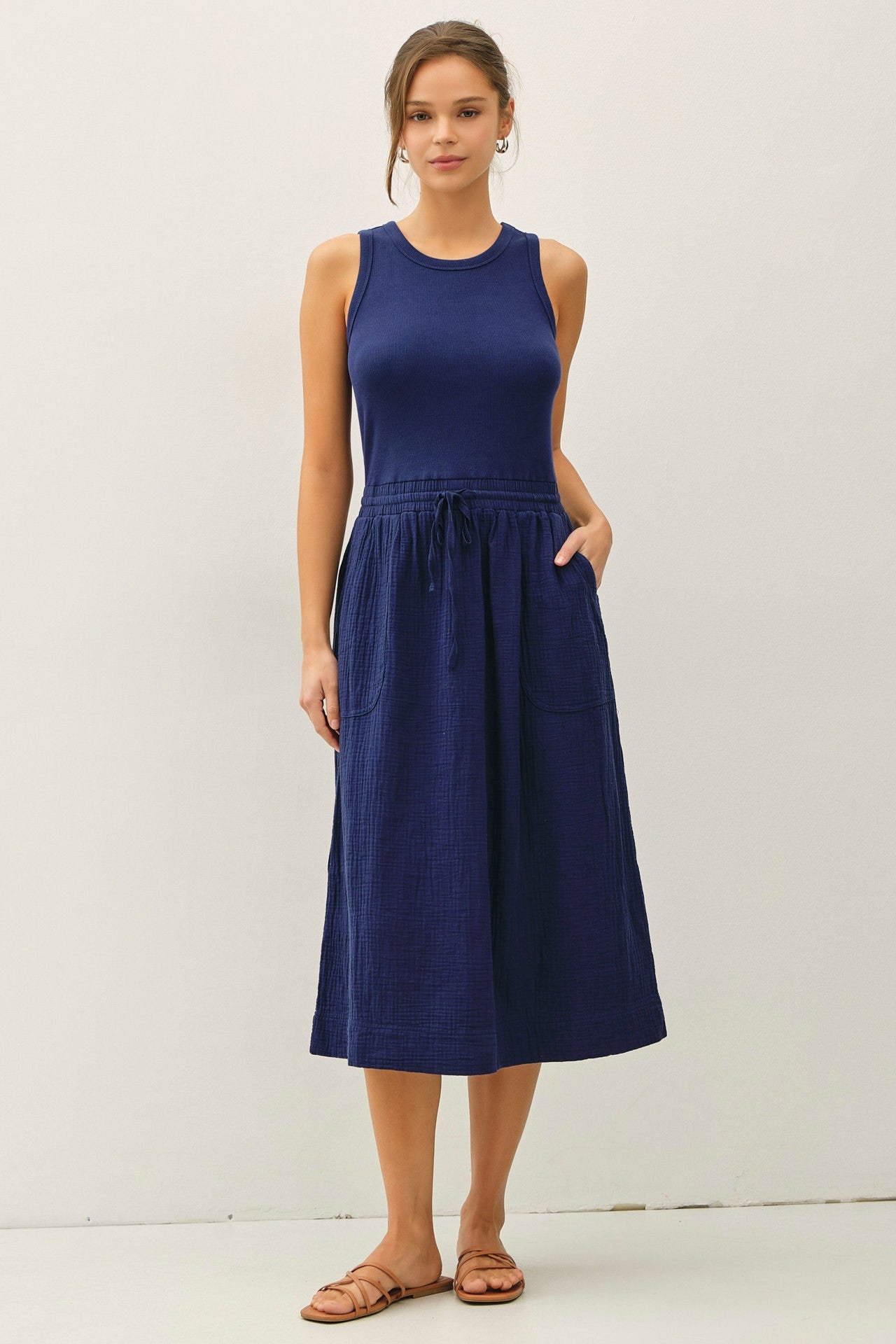 NYLAND Rhiya Tank Dress with Drawstring Navy
