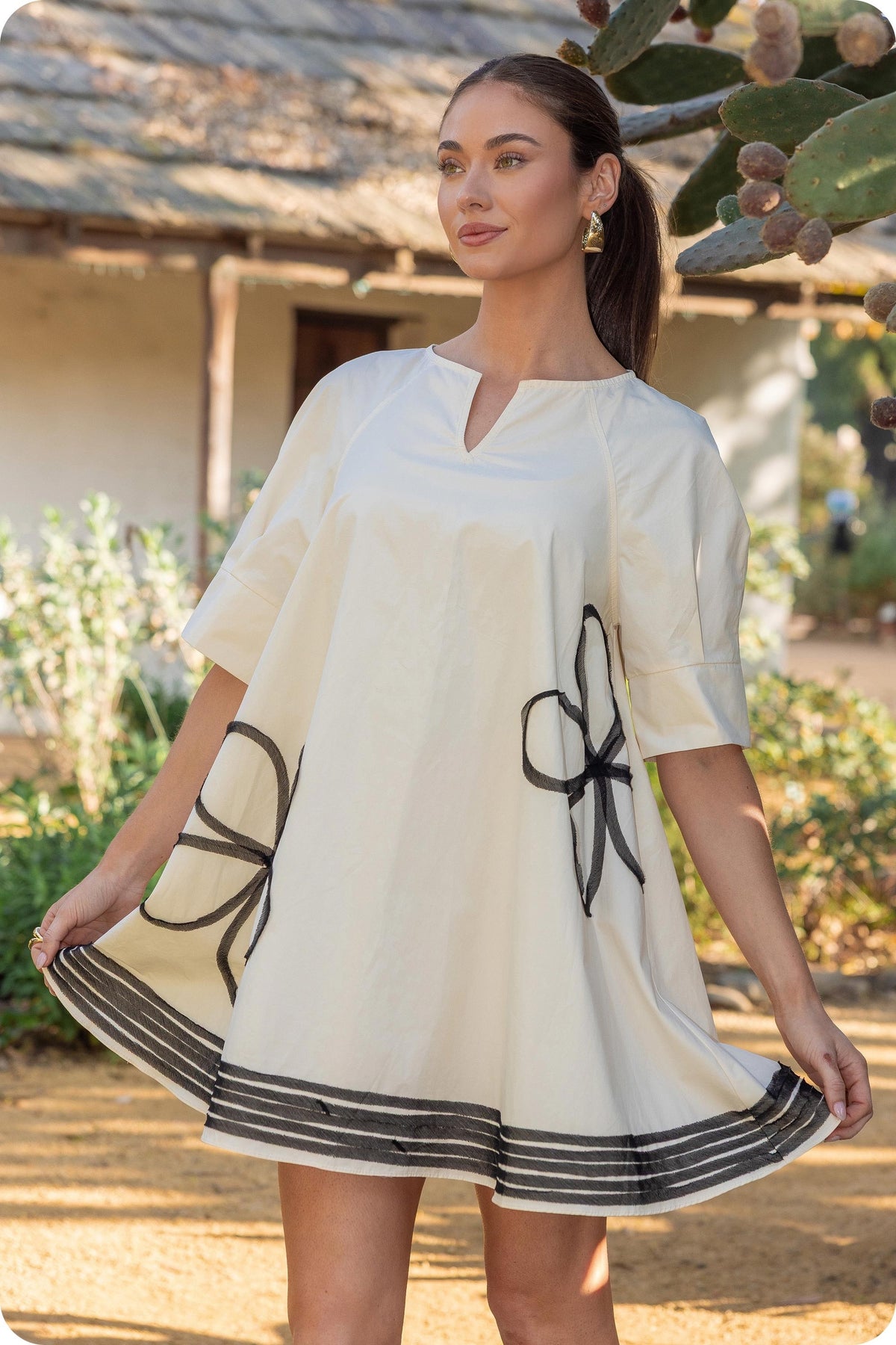 NYLAND Katriel Contrast Trim Poplin Mini Dress