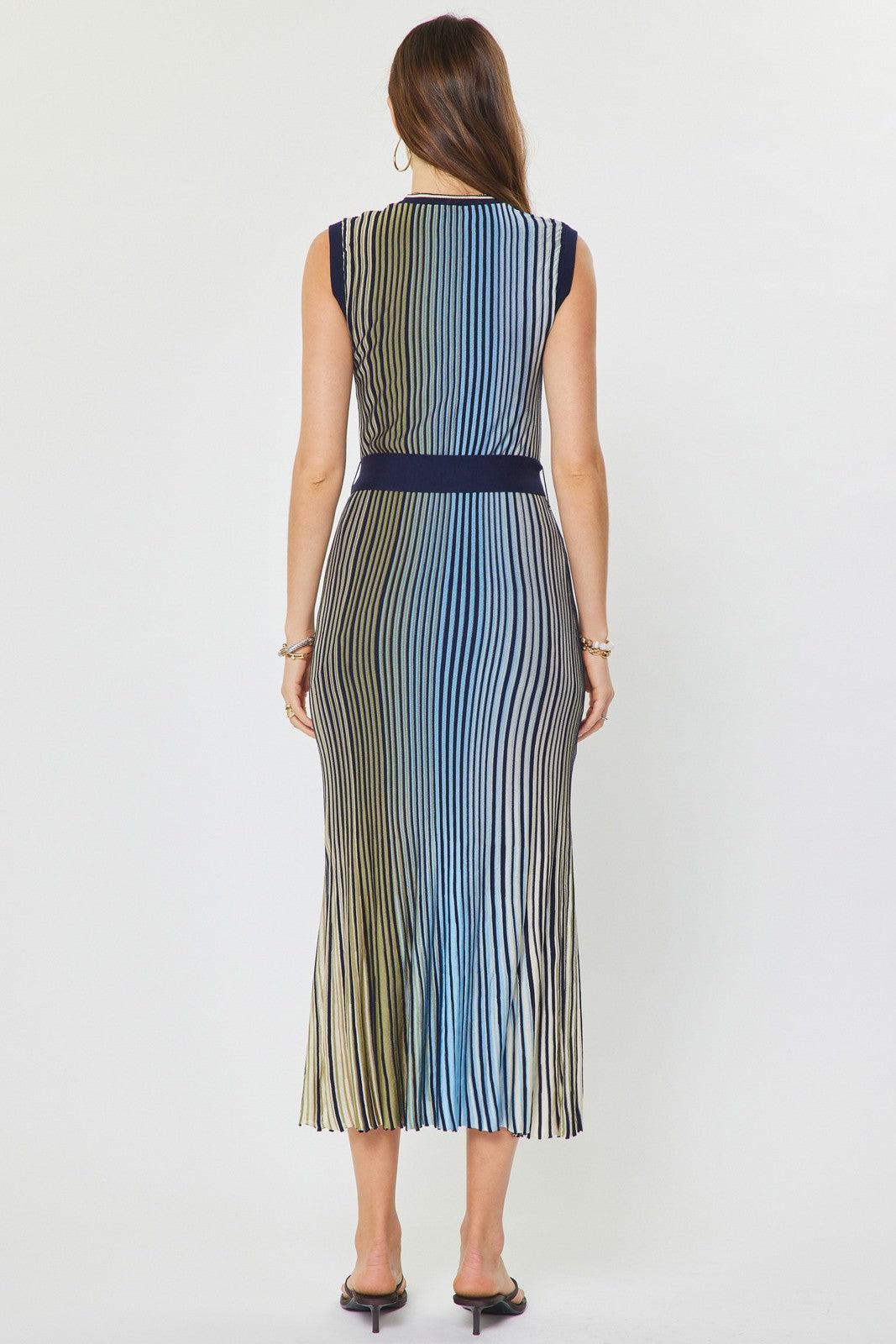 NYLAND Zoie Striped Knit Midi Dress