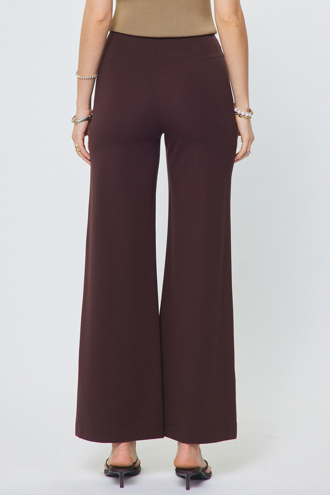 NYLAND Moira Ponte High Rise Pintuck Wide Leg Pants