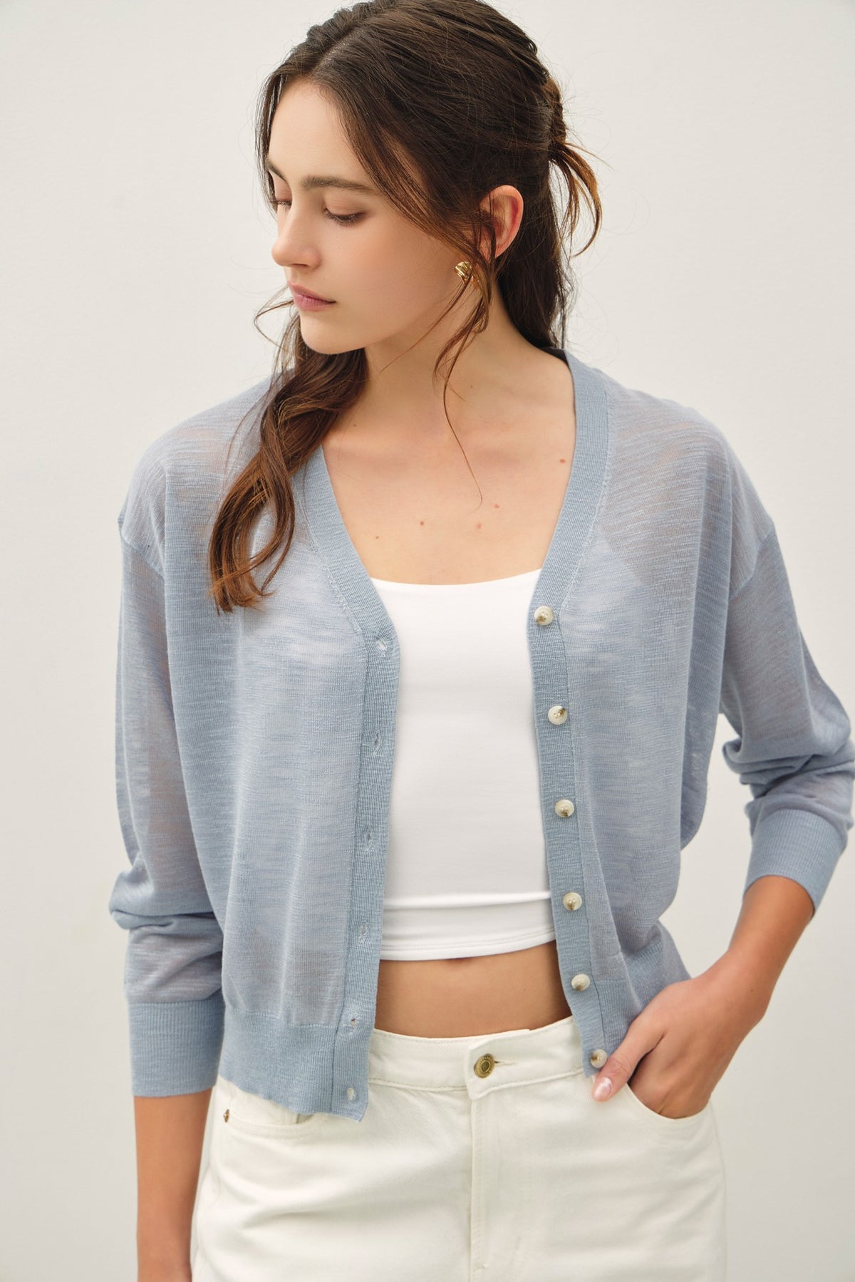 NYLAND Dittany Ultra Fine Slubbed Sweater Vintage Blue