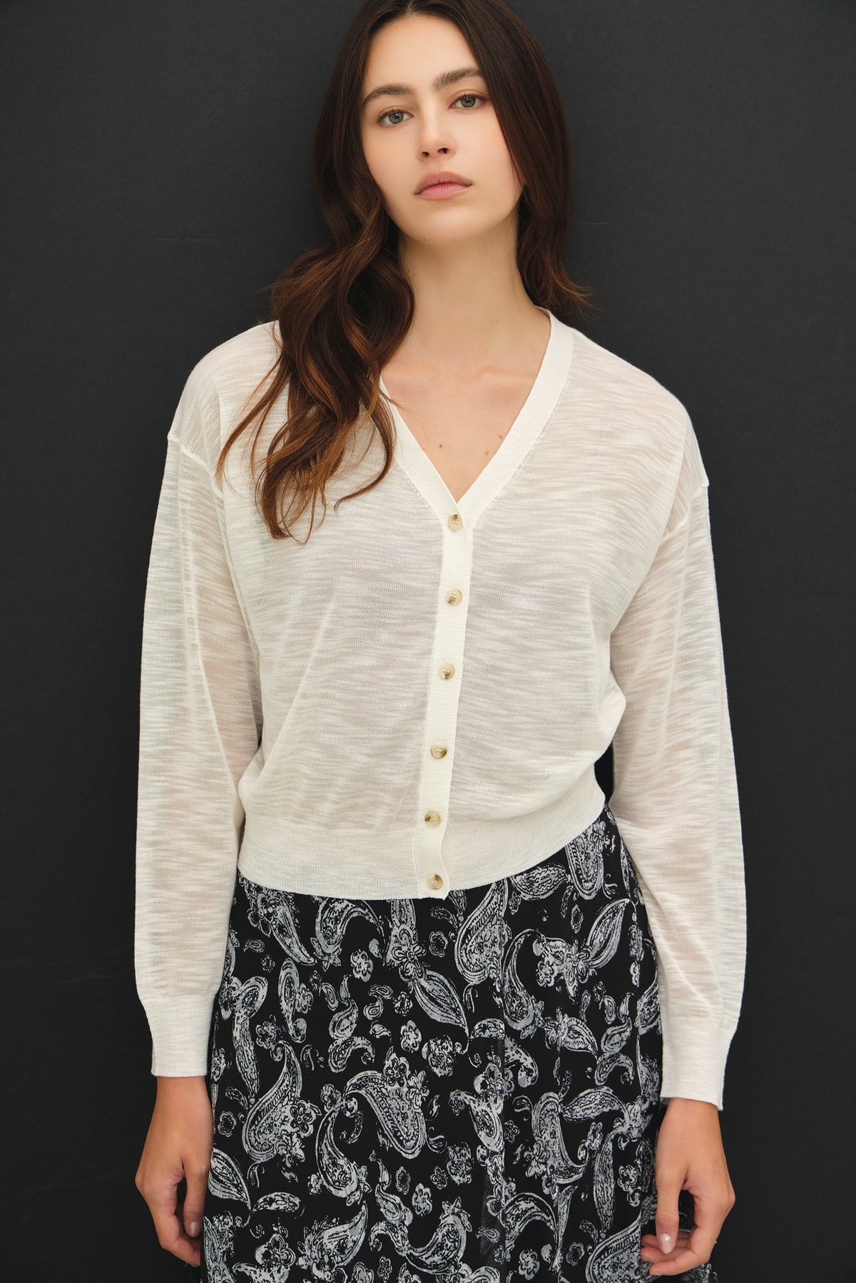 NYLAND Dittany Ultra Fine Slubbed Sweater White