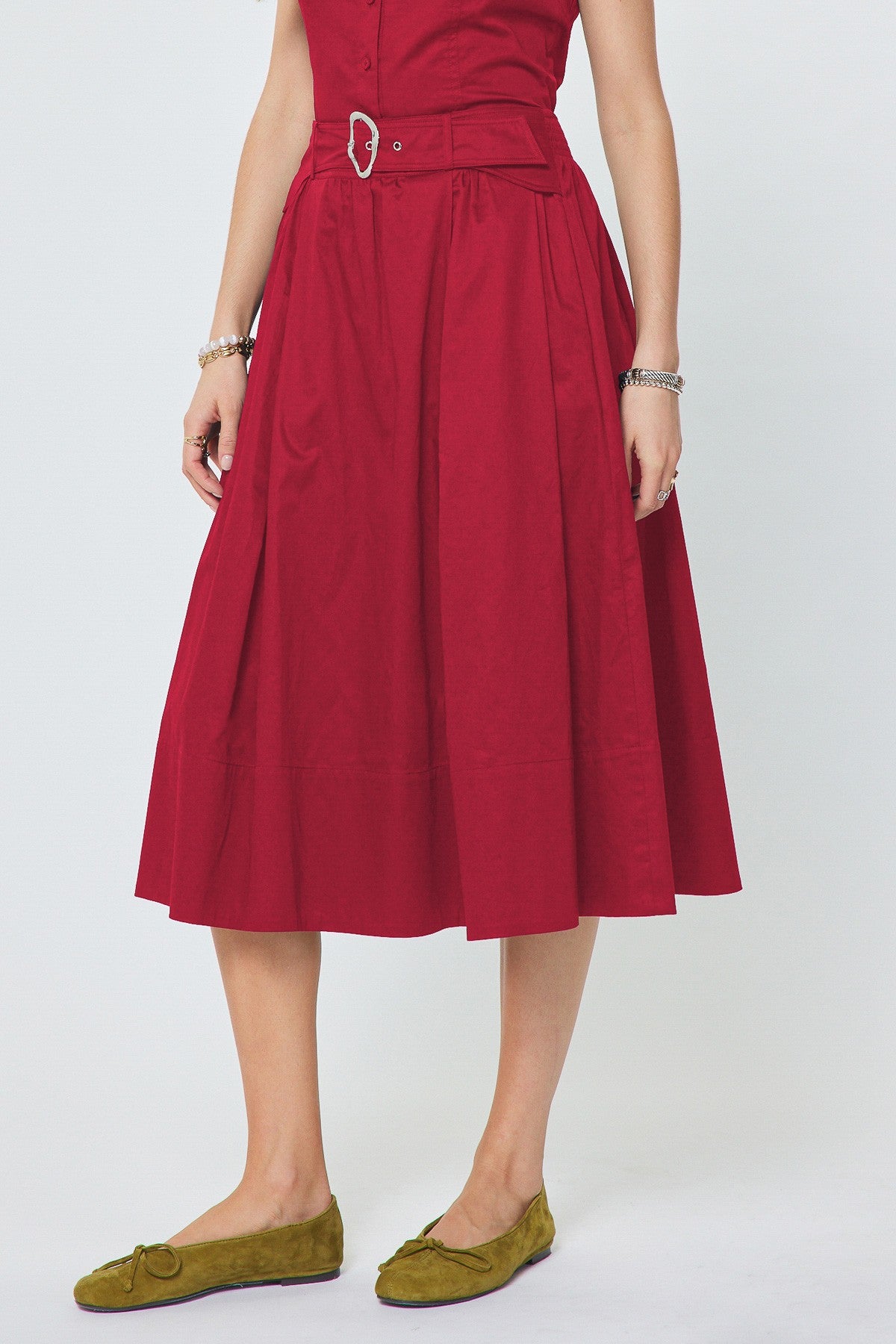 DEON Structured A-Line Buckle Skirt