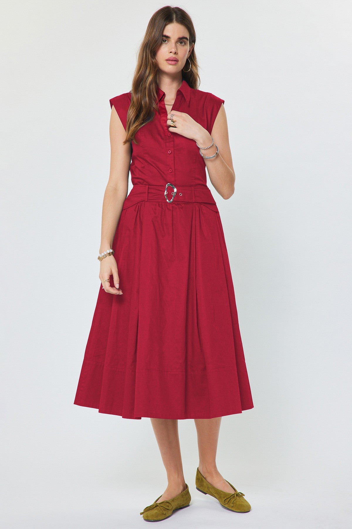DEON Structured A-Line Buckle Skirt