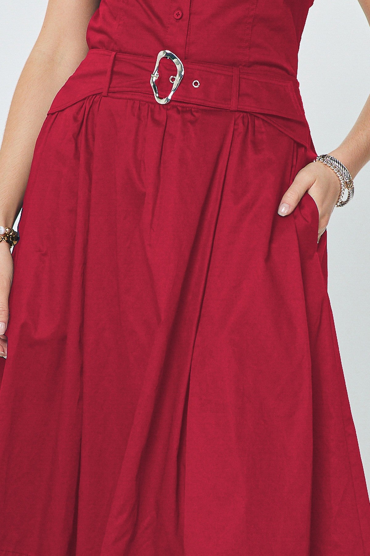 DEON Structured A-Line Buckle Skirt