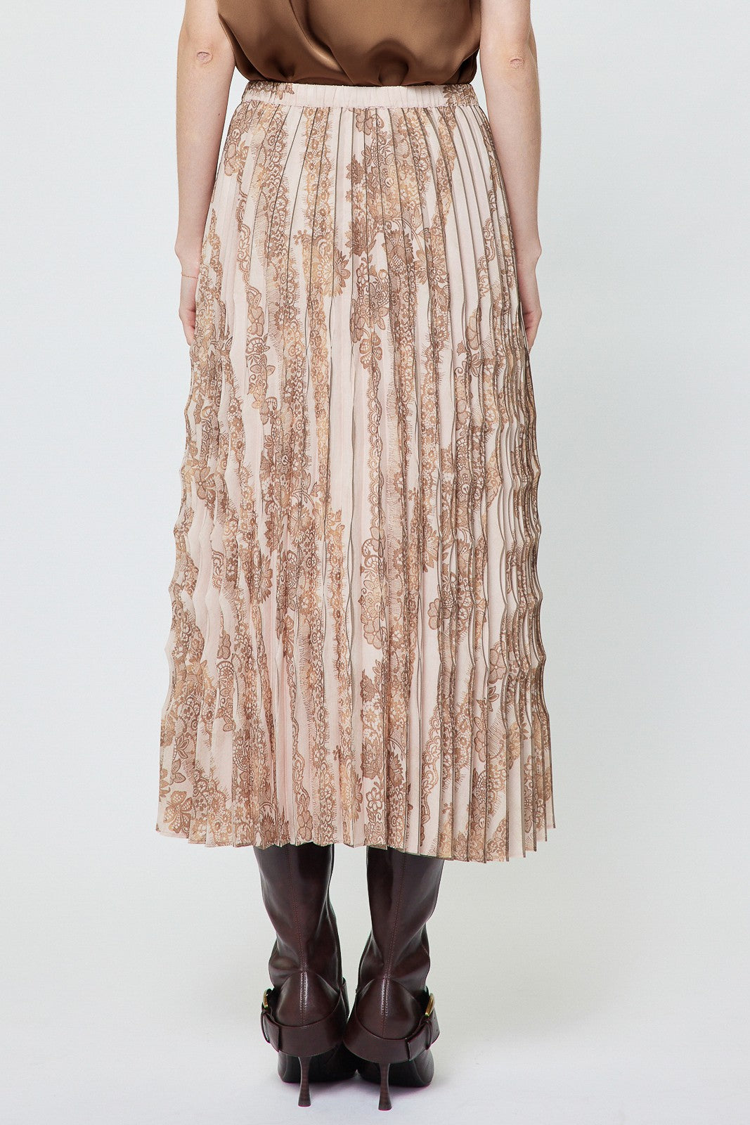 NYLAND Kira Printed Pleated Midi Skirt