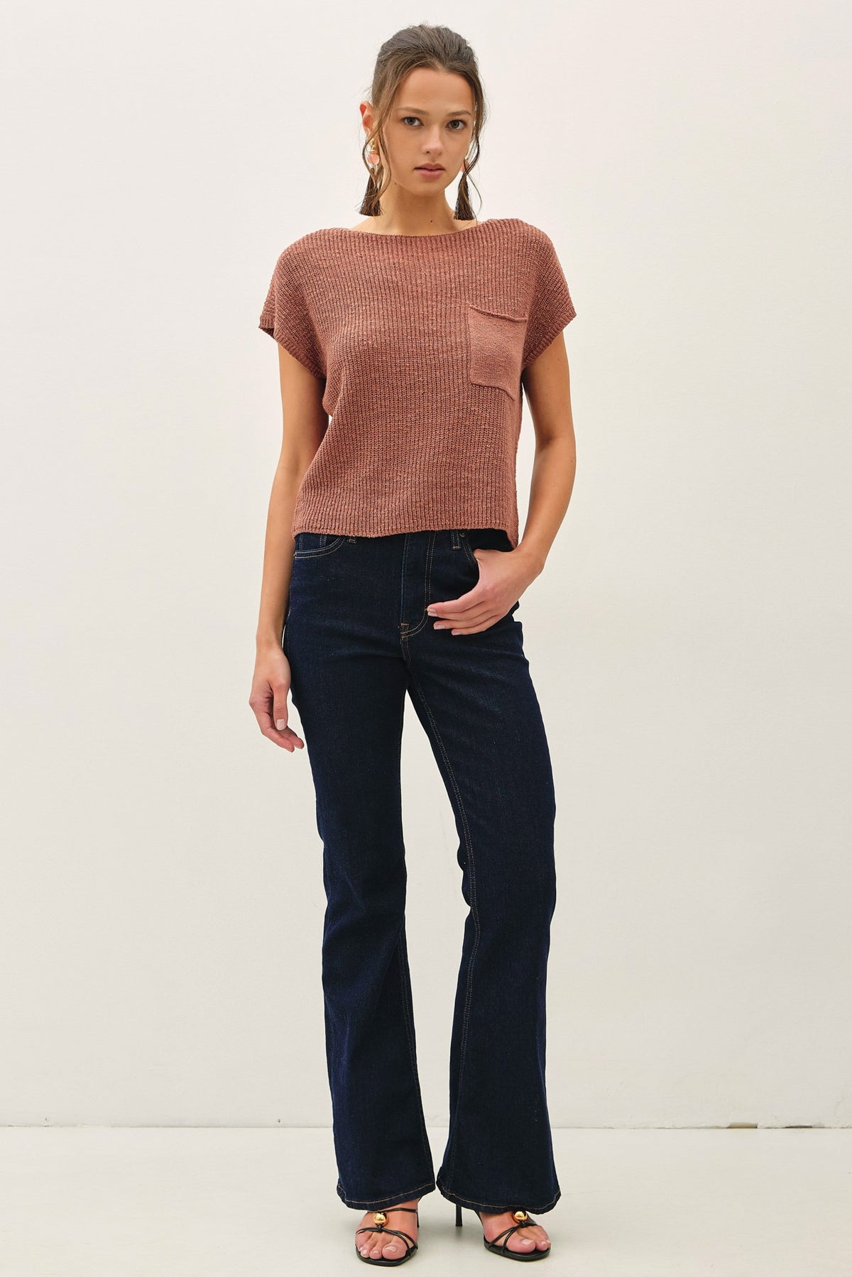 NYLAND Sapphire Dolman Boxy Crop Sweater