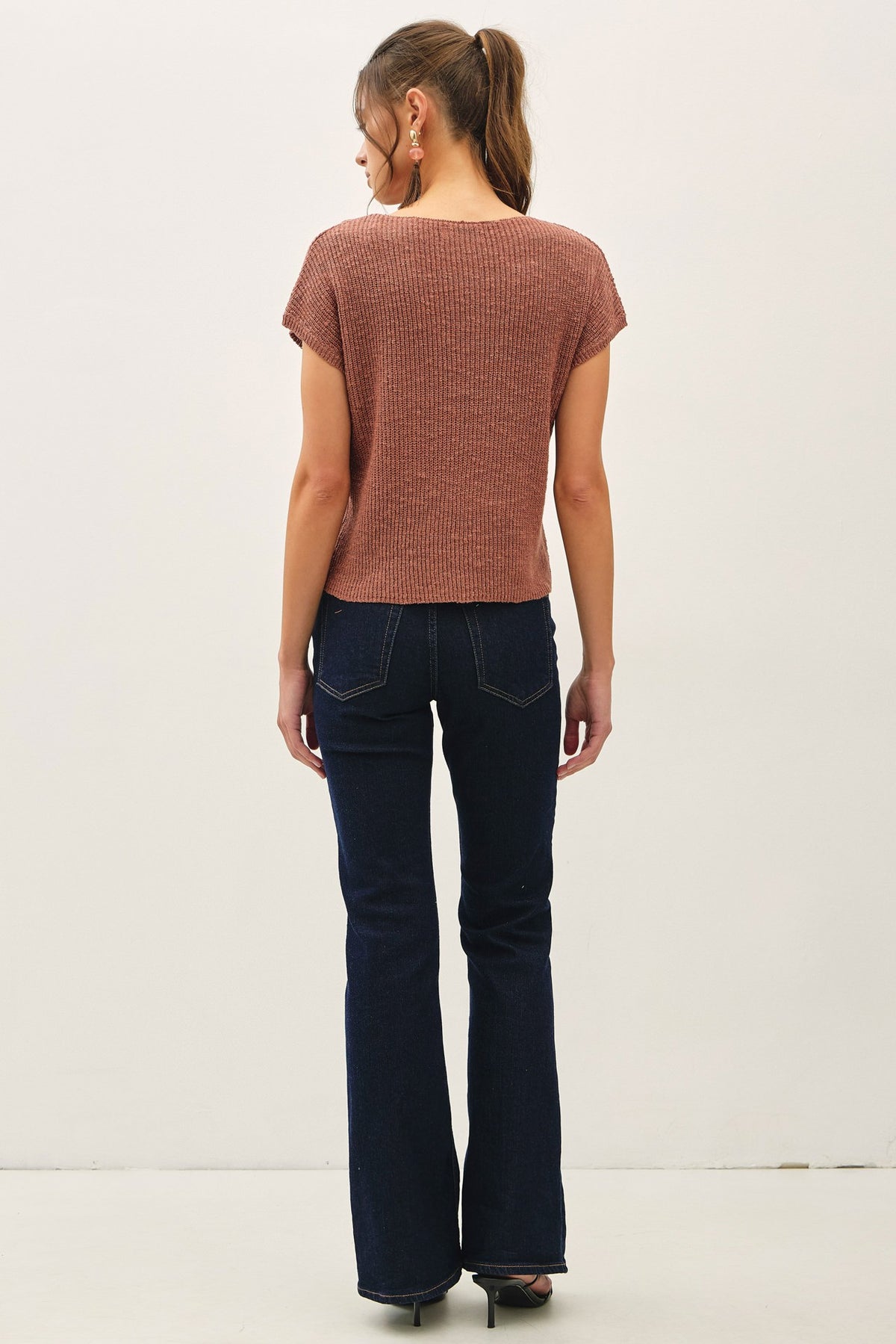 NYLAND Sapphire Dolman Boxy Crop Sweater