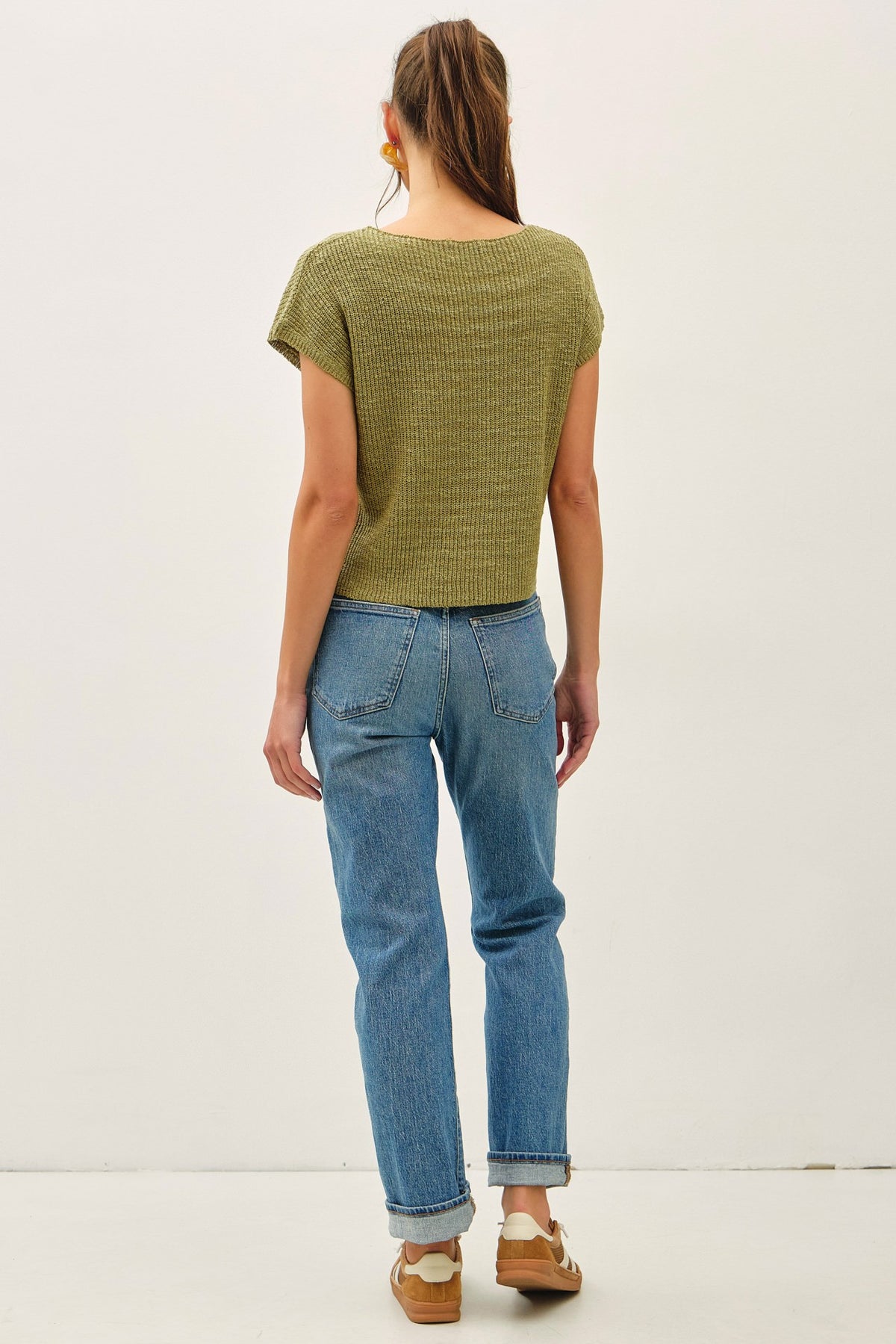 NYLAND Sapphire Dolman Boxy Crop Sweater