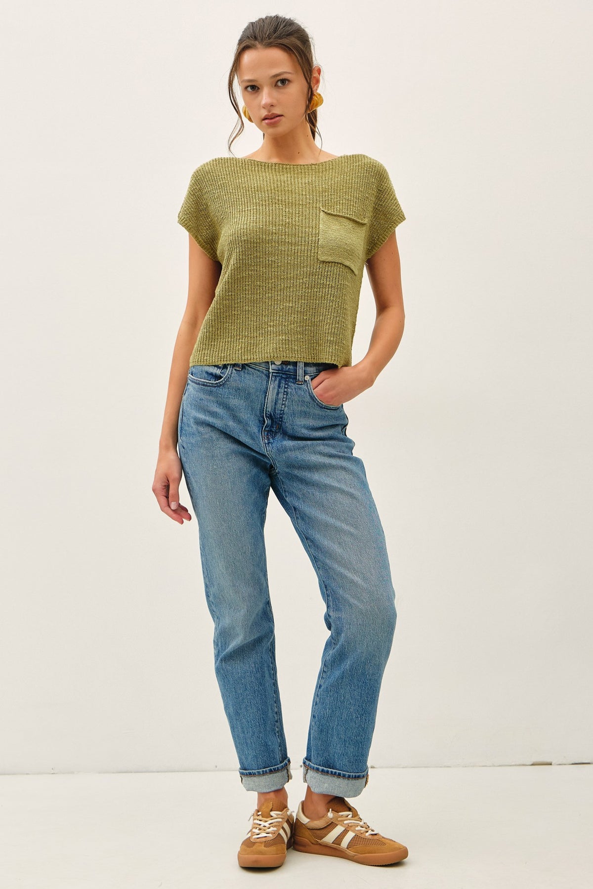 NYLAND Sapphire Dolman Boxy Crop Sweater