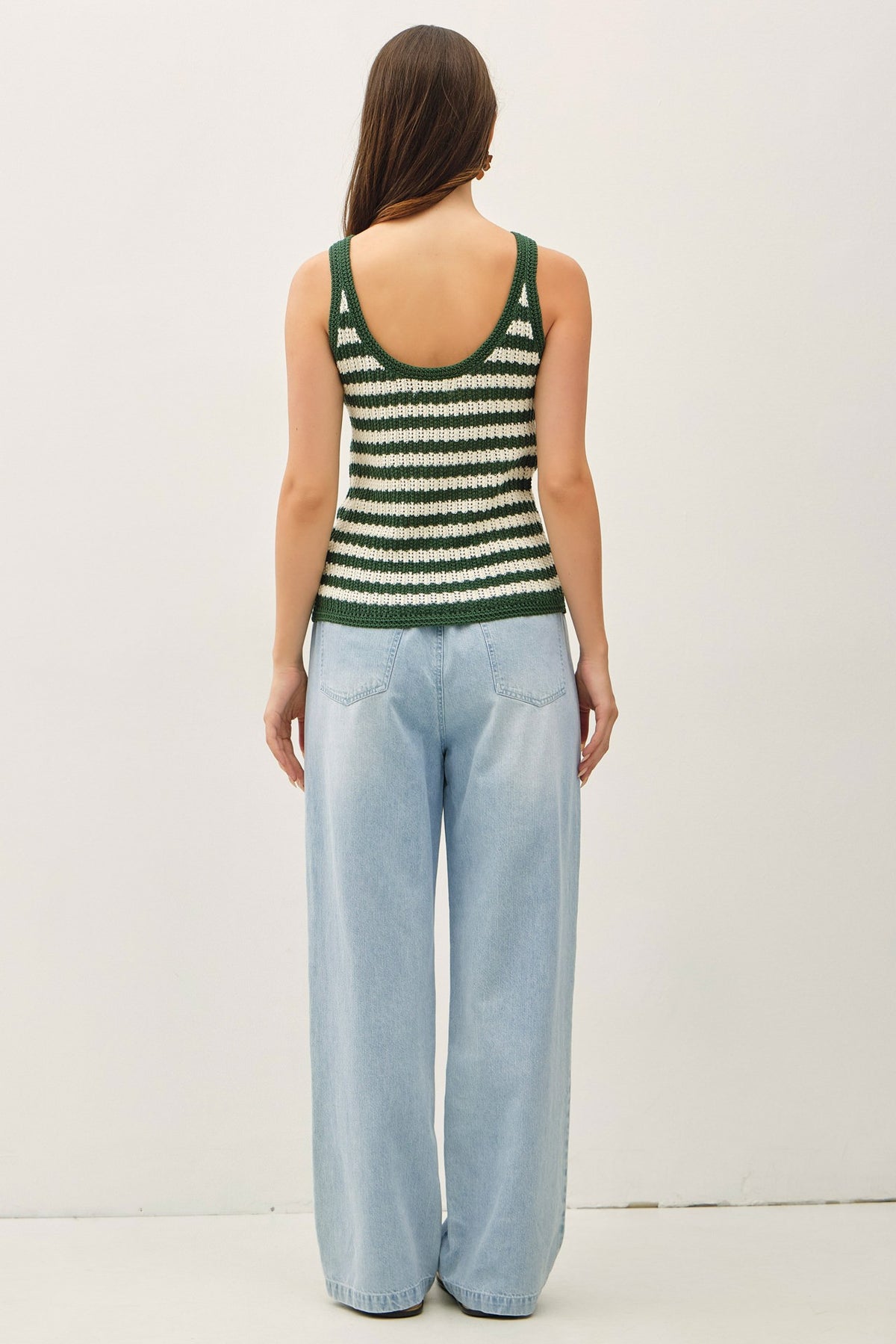 NYLAND Kyleigh Textured Stripe Tank Sweater