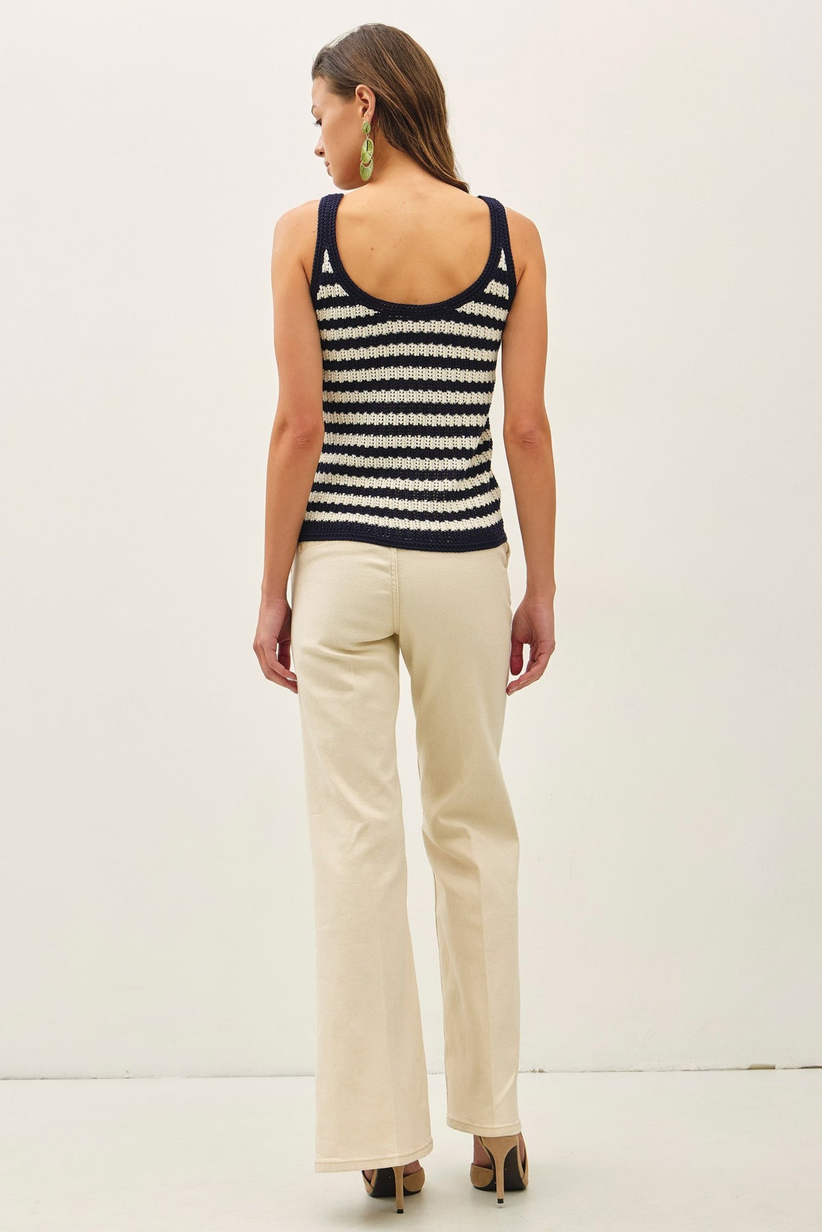 NYLAND Kyleigh Textured Stripe Tank Sweater