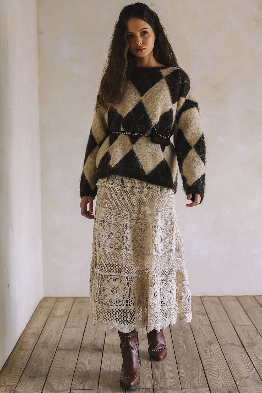 DEON Diamond Patterned Sweater