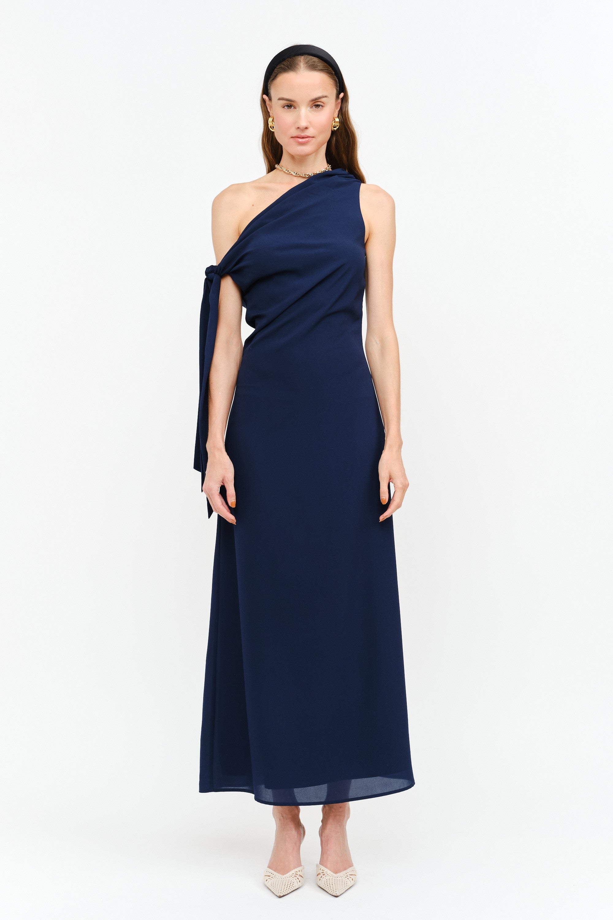 asymmetrical silhouette dress DEON Midi Navy / M Size:SP Care instructions sequin wedding dresses T212010 Romantic Embroidered Lace