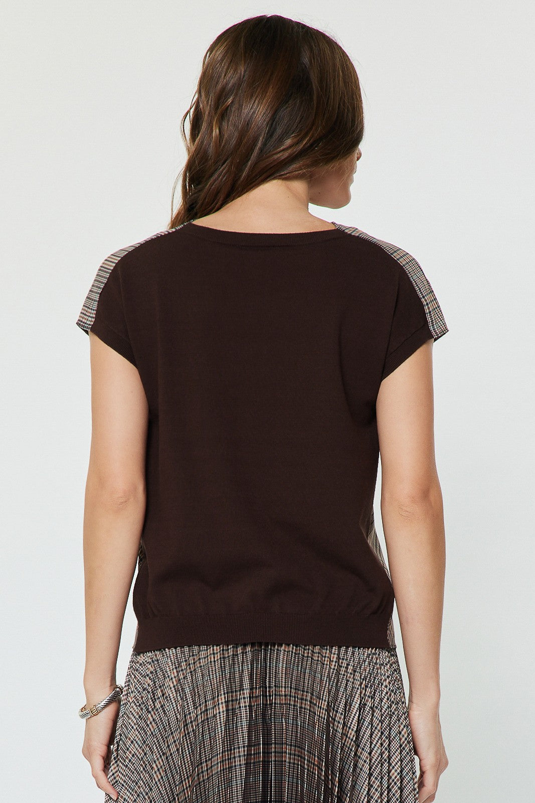 NYLAND Alena Metallic Cowl Neck Top