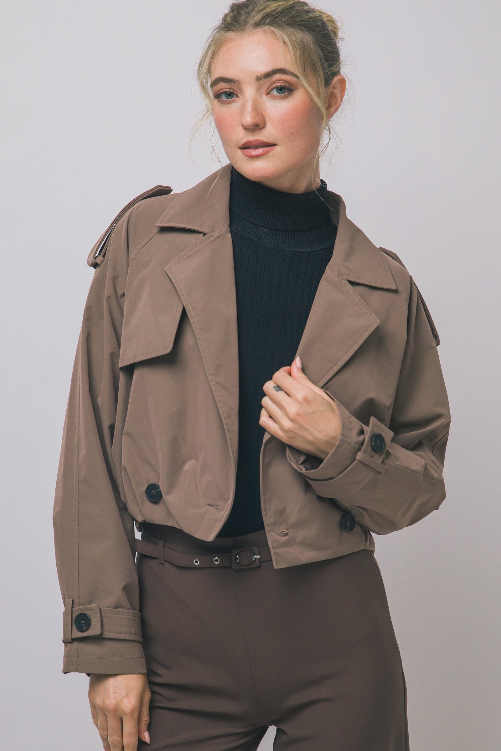 DEON Cropped Utility Trench Coat