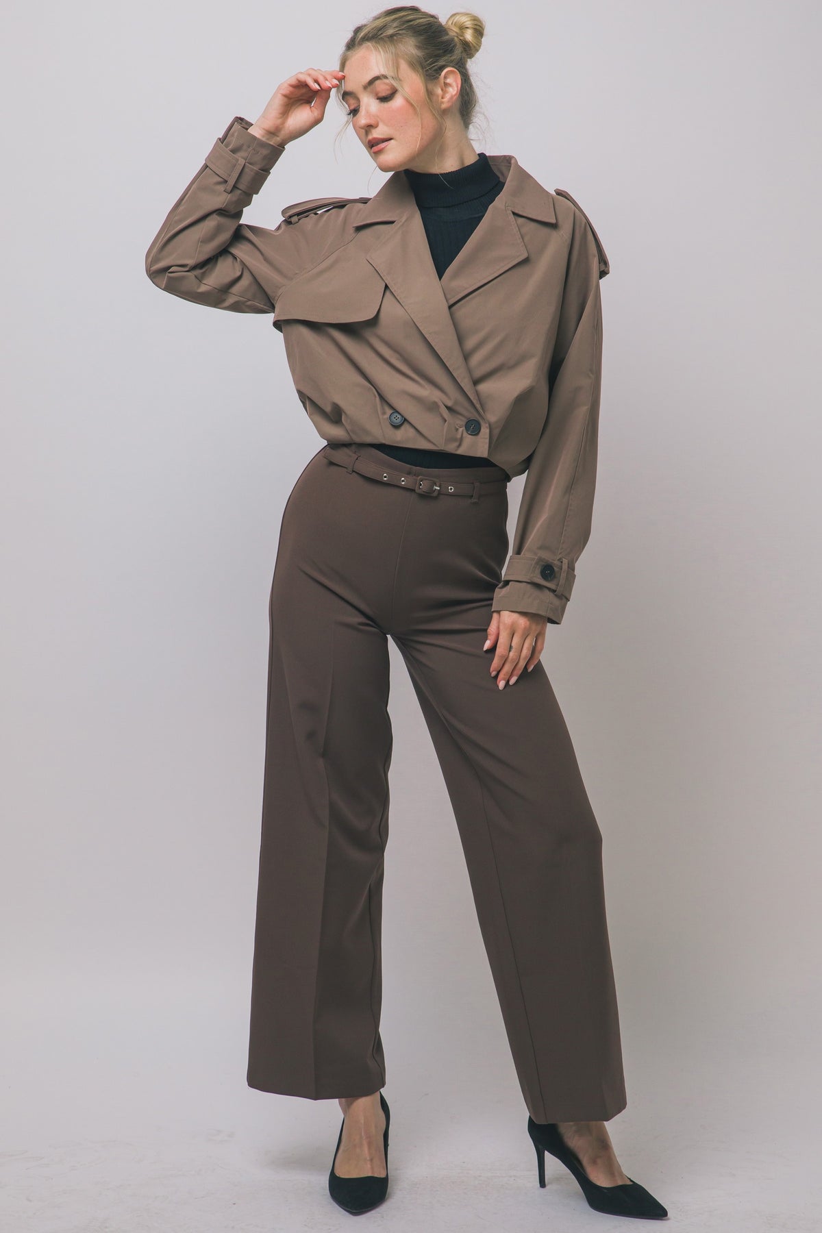 DEON Cropped Utility Trench Coat