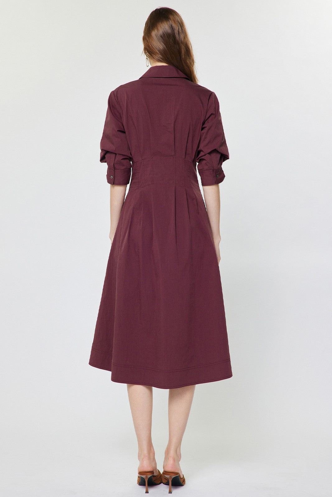 DEON Button Down A-line Midi Dress