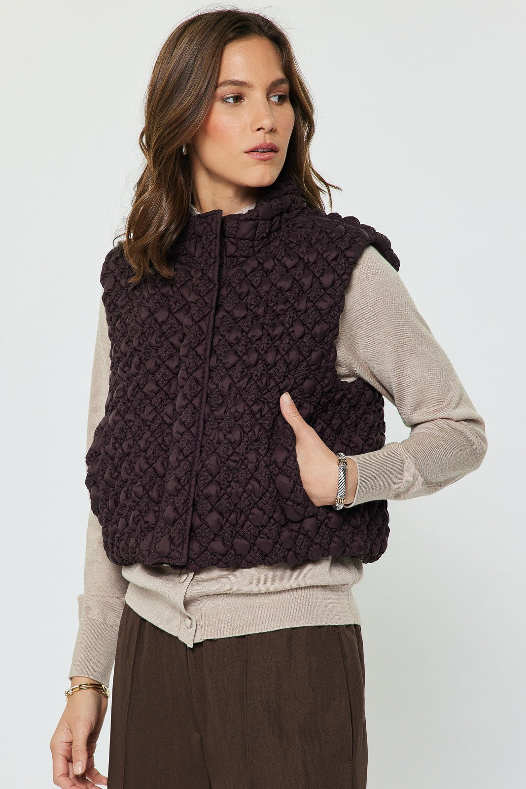 NYLAND Brea Cropped Quilting Vest