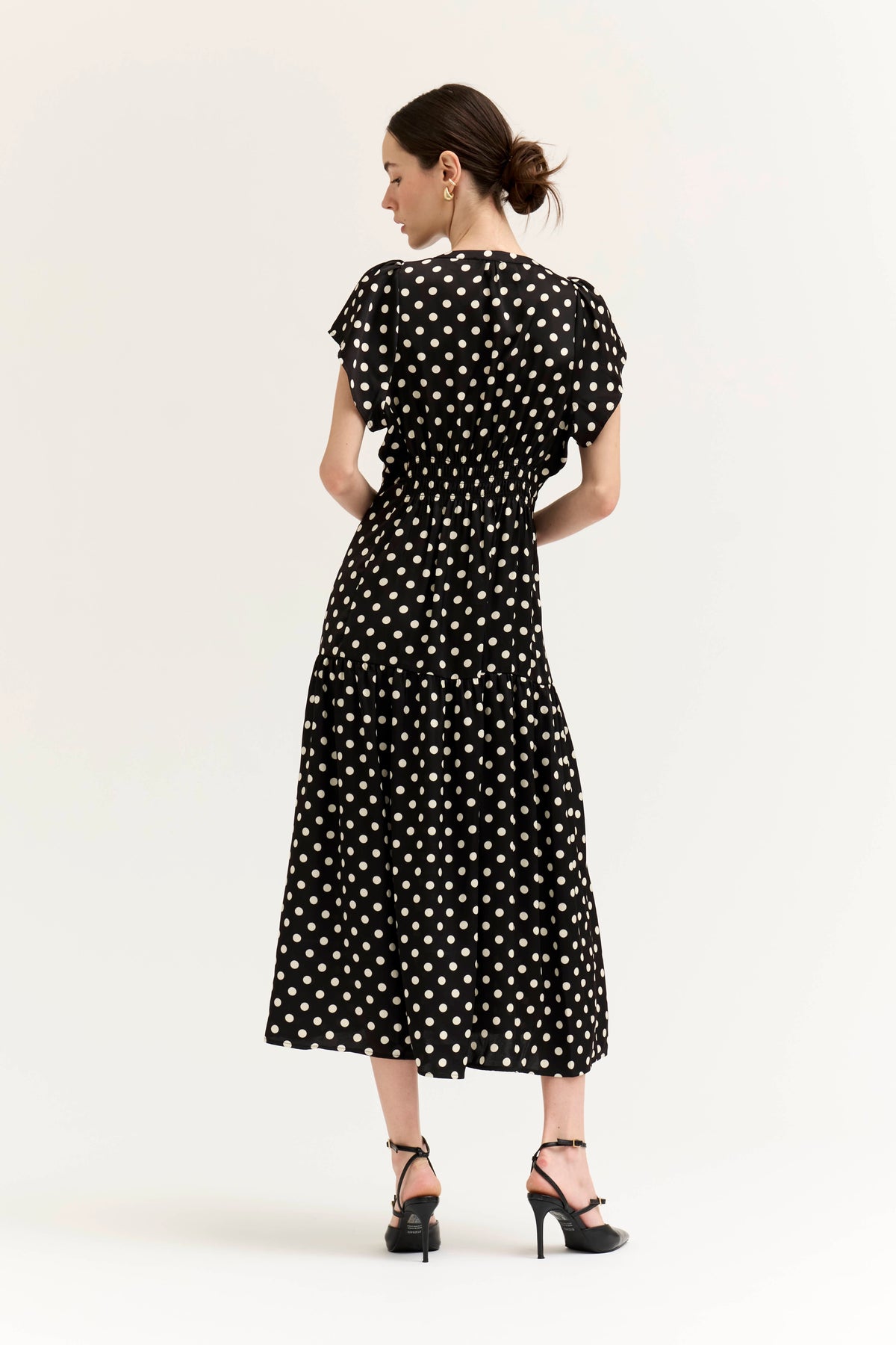NYLAND Corinne Ruffle Satin Midi Dress