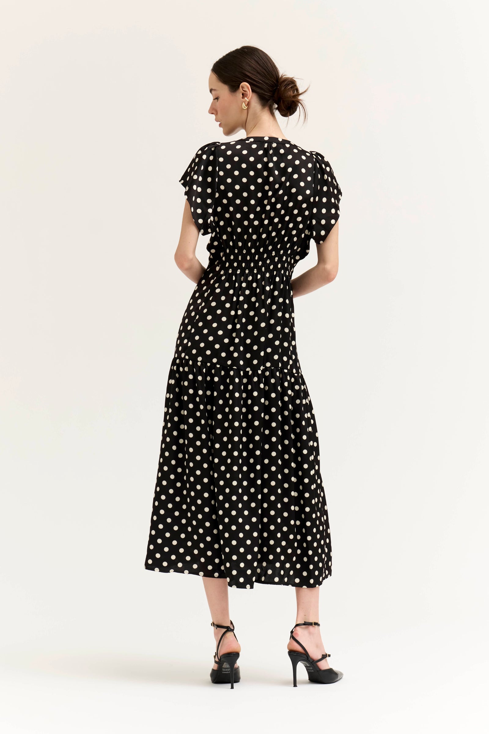 NYLAND Corinne Ruffle Satin Midi Dress