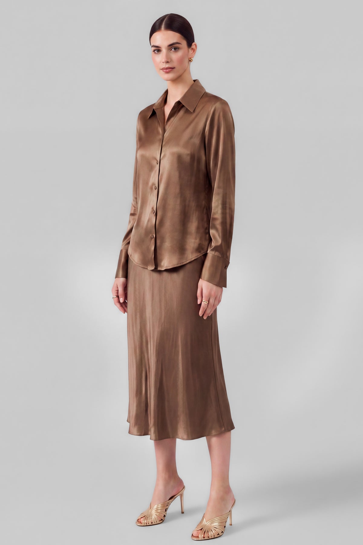 NYLAND Fable Satin Button Down Shirt