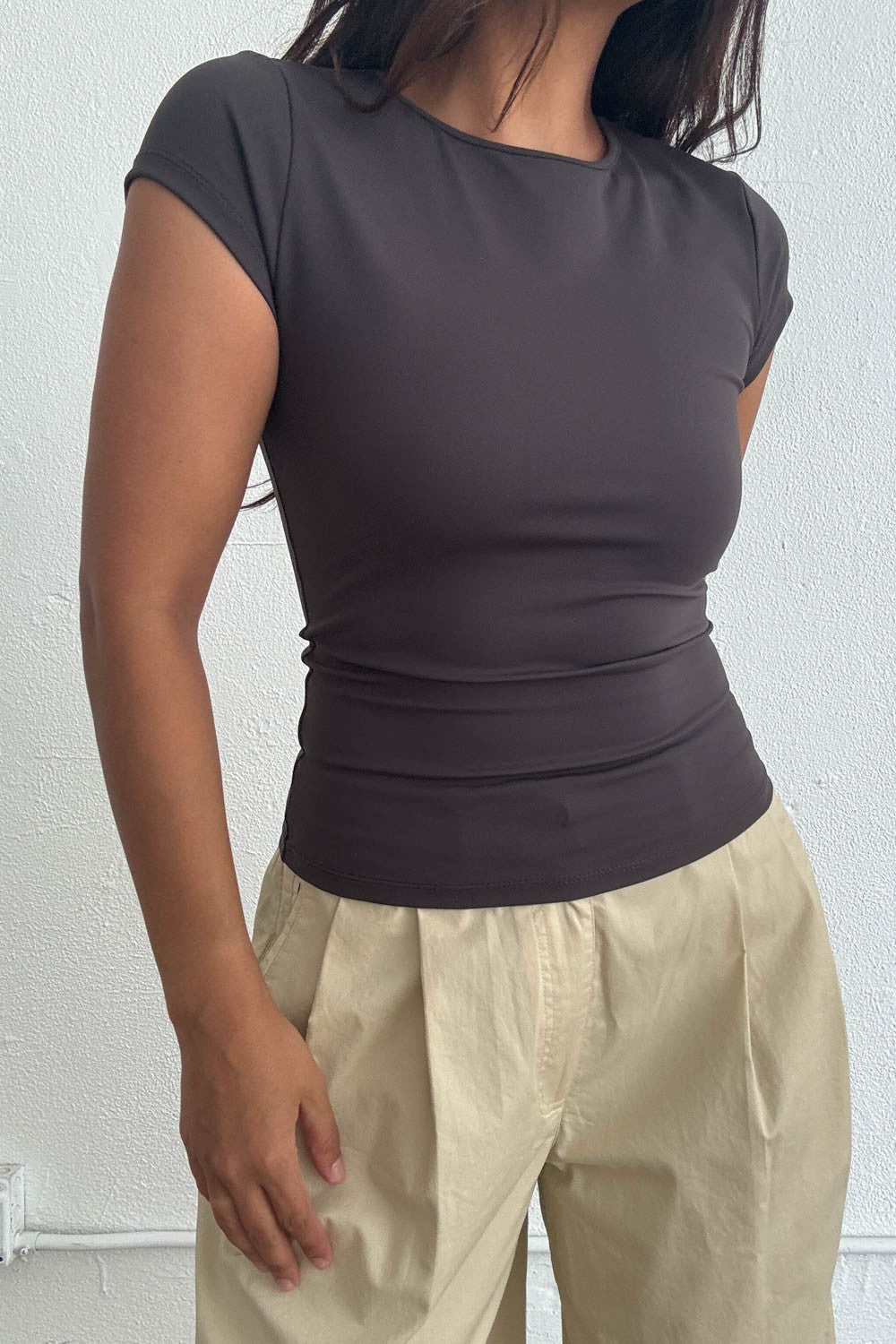 DEON Crewneck Cap Sleeves T-shirt Charcoal
