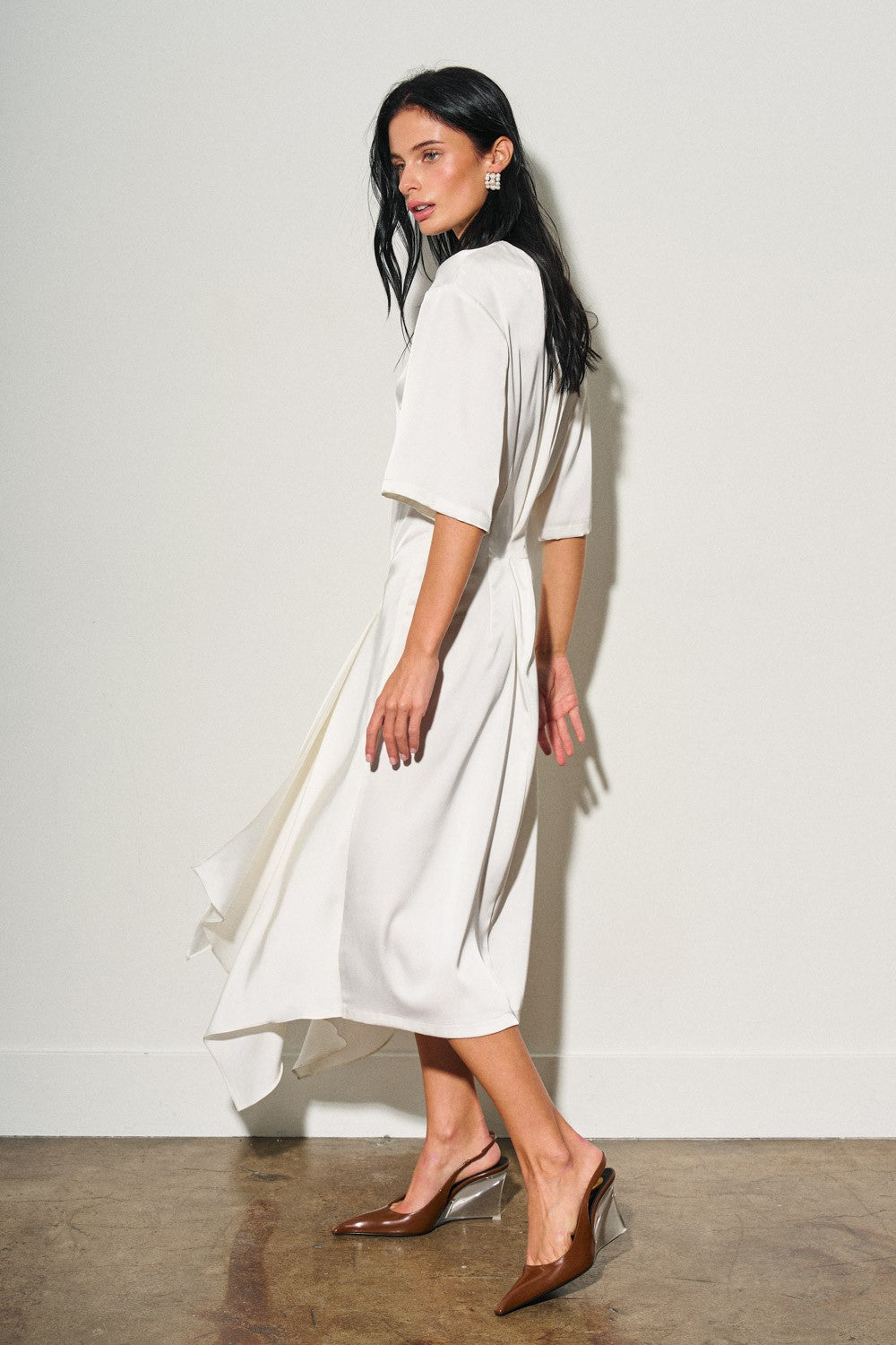 DEON Asymmetrical Satin Midi