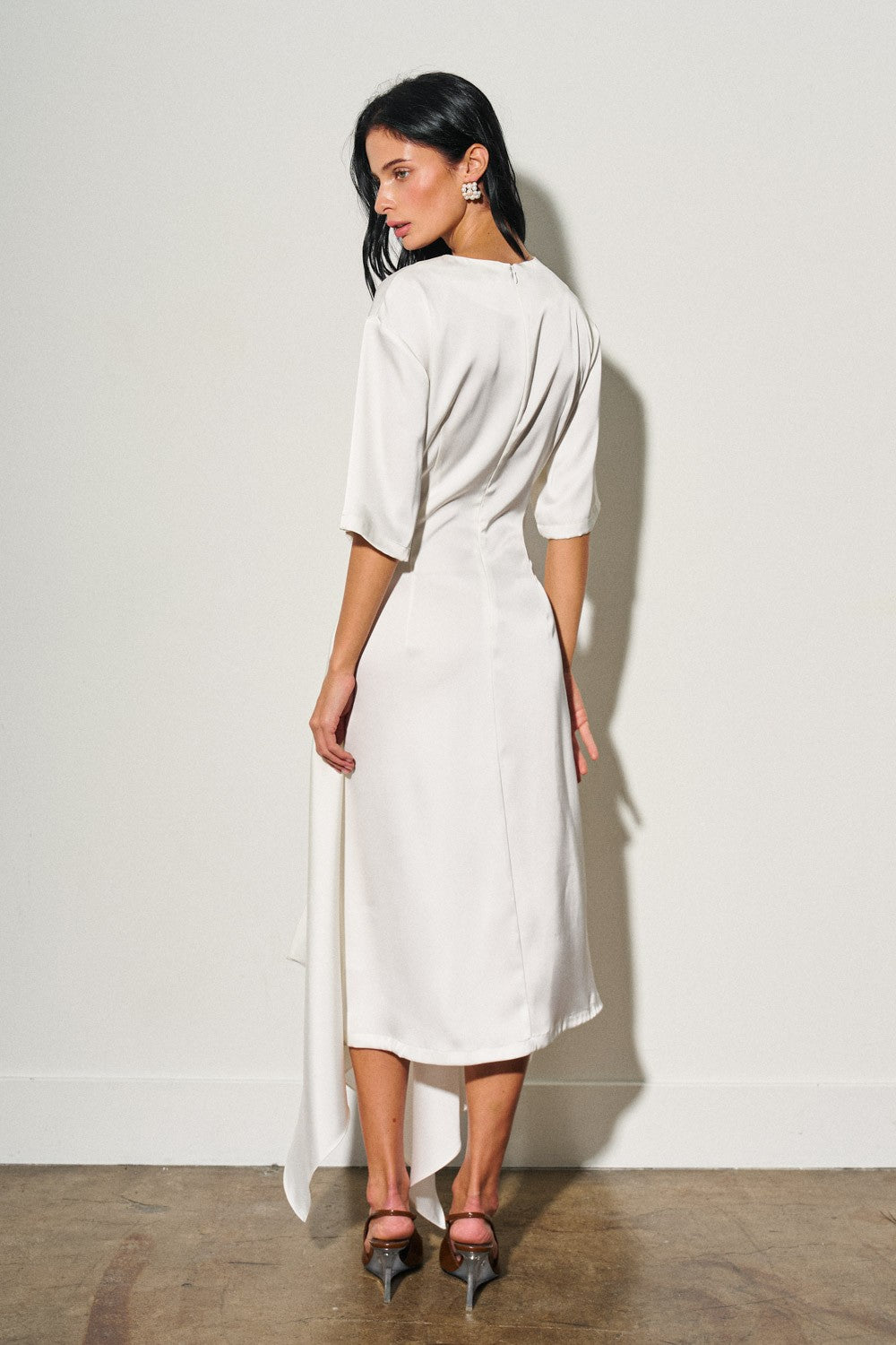 DEON Asymmetrical Satin Midi