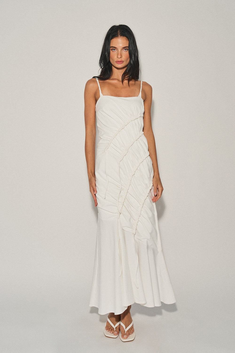 DEON Long Draped Knit Dress