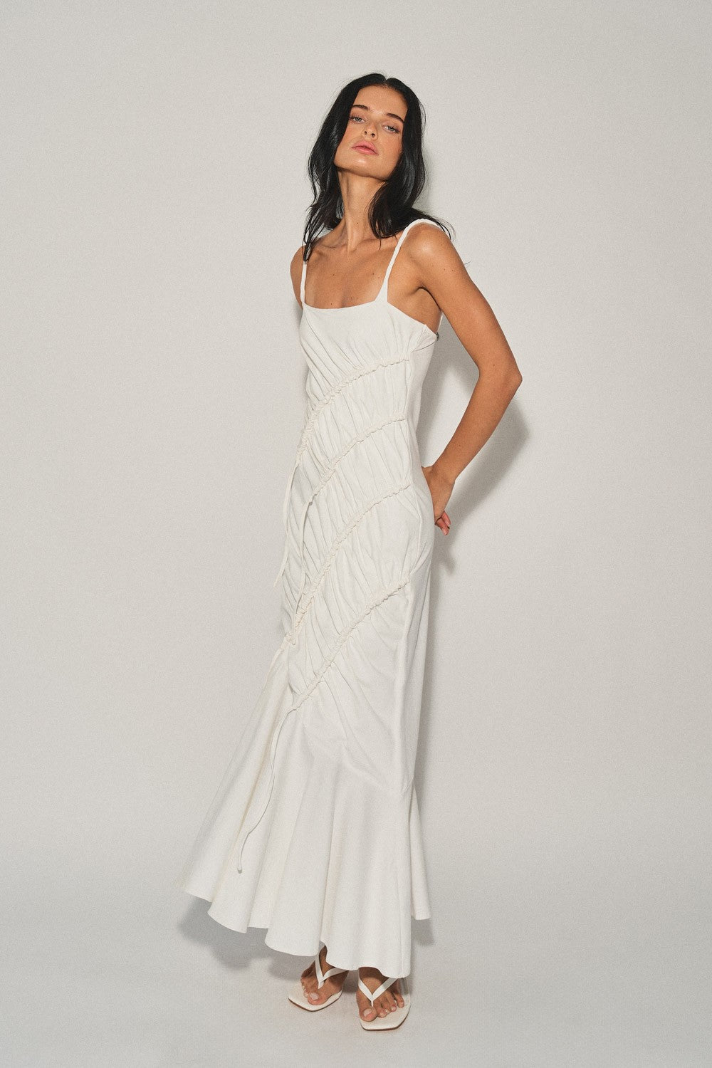 DEON Long Draped Knit Dress