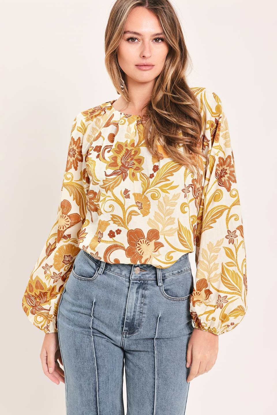 DEON Printed Floral Woven Top