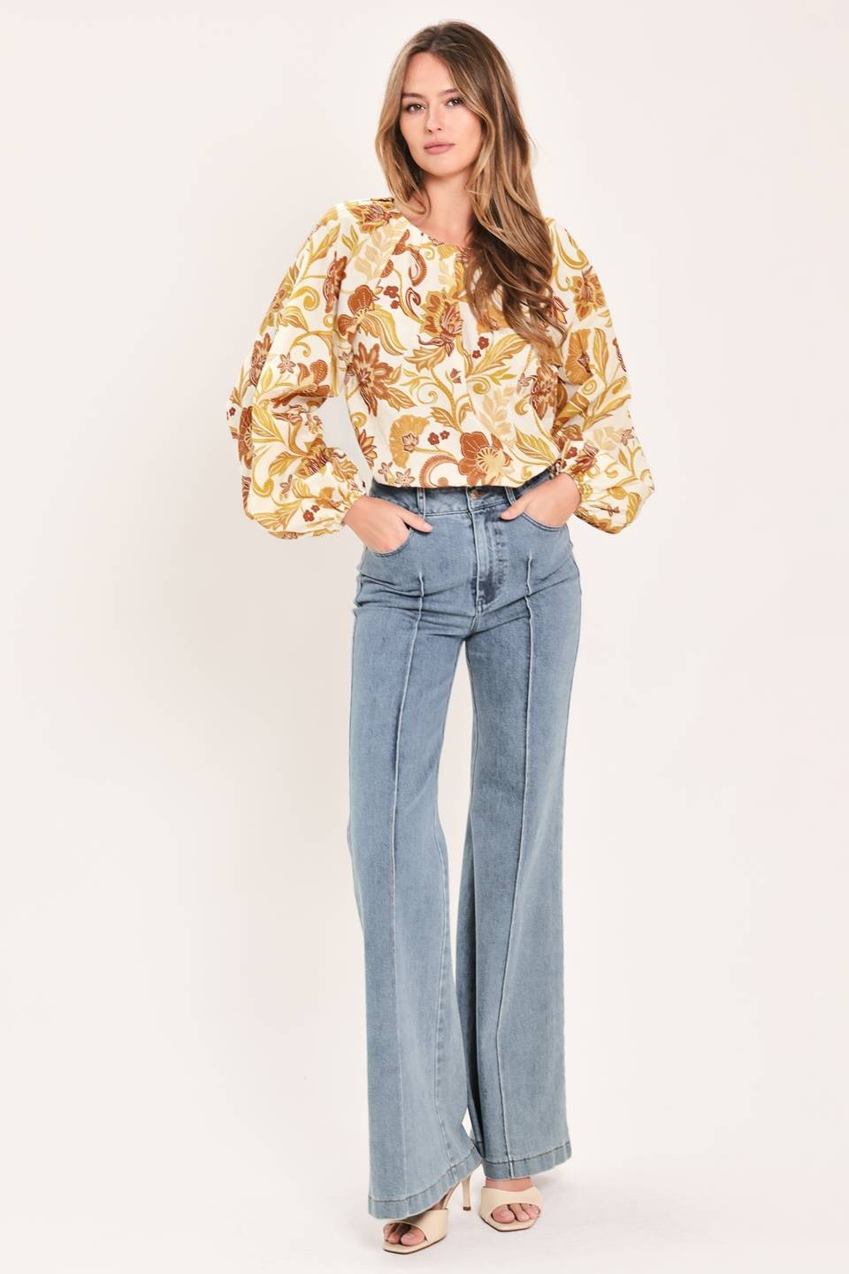 DEON Printed Floral Woven Top