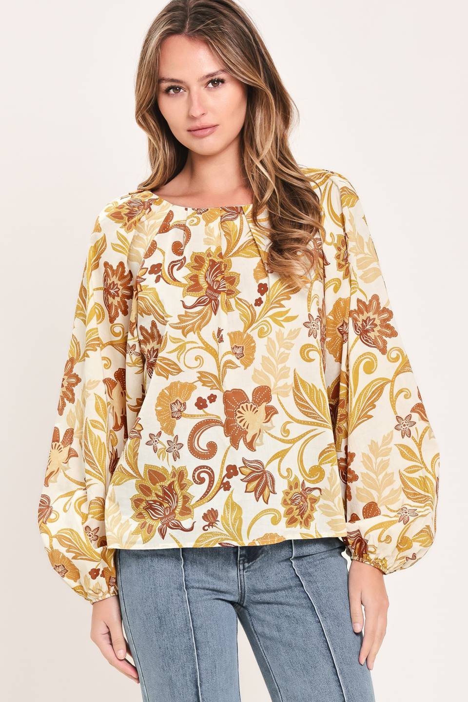 DEON Printed Floral Woven Top