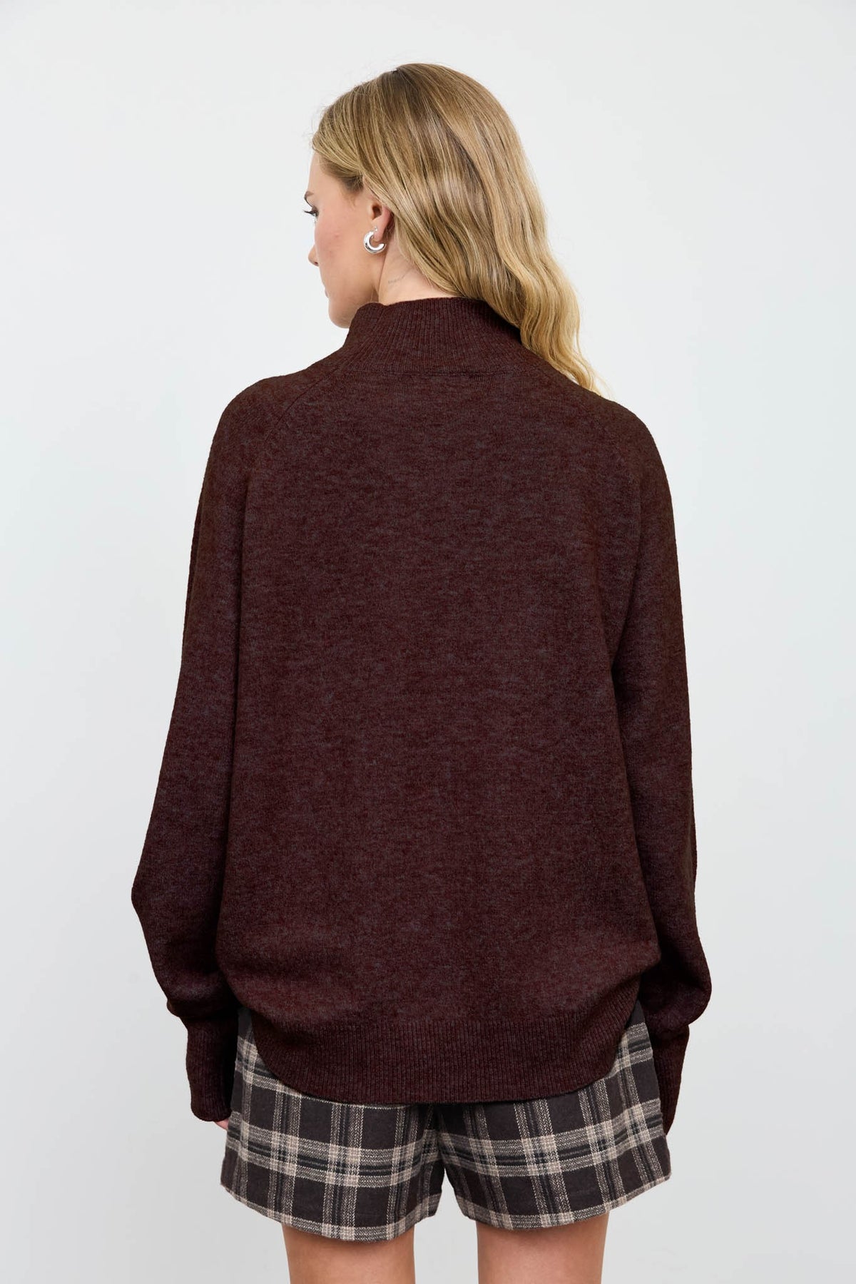 Nyland Rasha Center Seam Mock Neck Relaxed Pullover Sweater