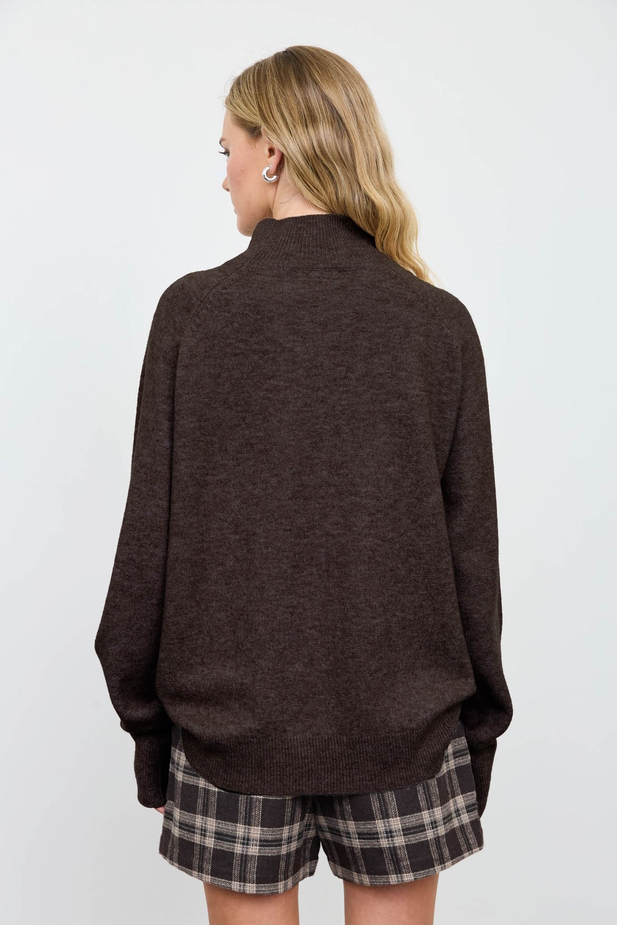 Nyland Rasha Center Seam Mock Neck Relaxed Pullover Sweater