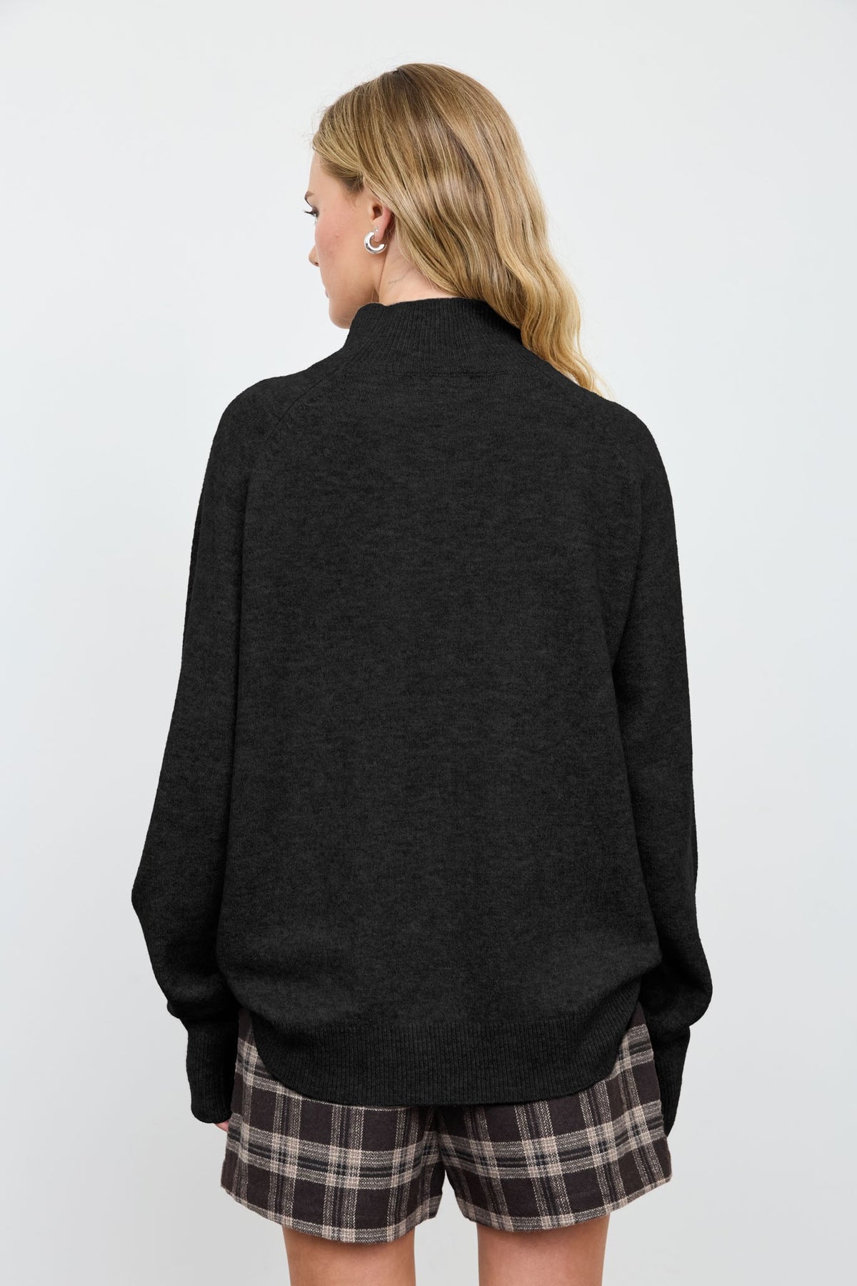 Nyland Rasha Center Seam Mock Neck Relaxed Pullover Sweater